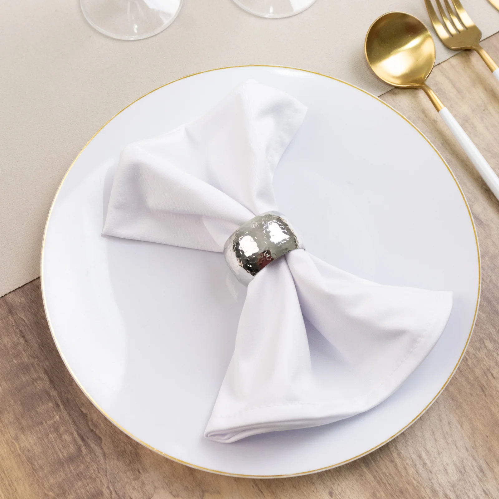 5 Pack Scuba Cloth Napkins – 17"x17" White, Wrinkle-Free & Reusable Table Napkins - Image 9