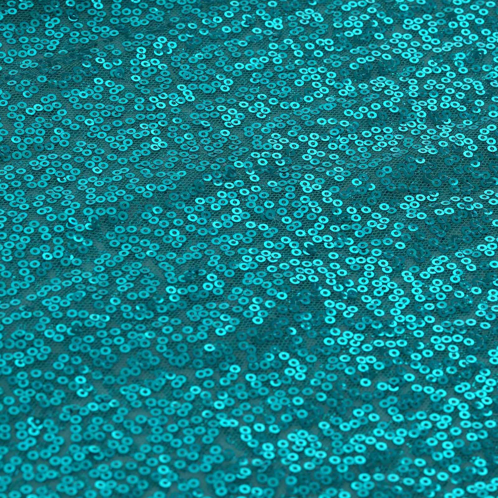 5 Pack Sequin Spandex Chair Sashes 6"x15" Turquoise - Stretch Chair Bands - Image 12