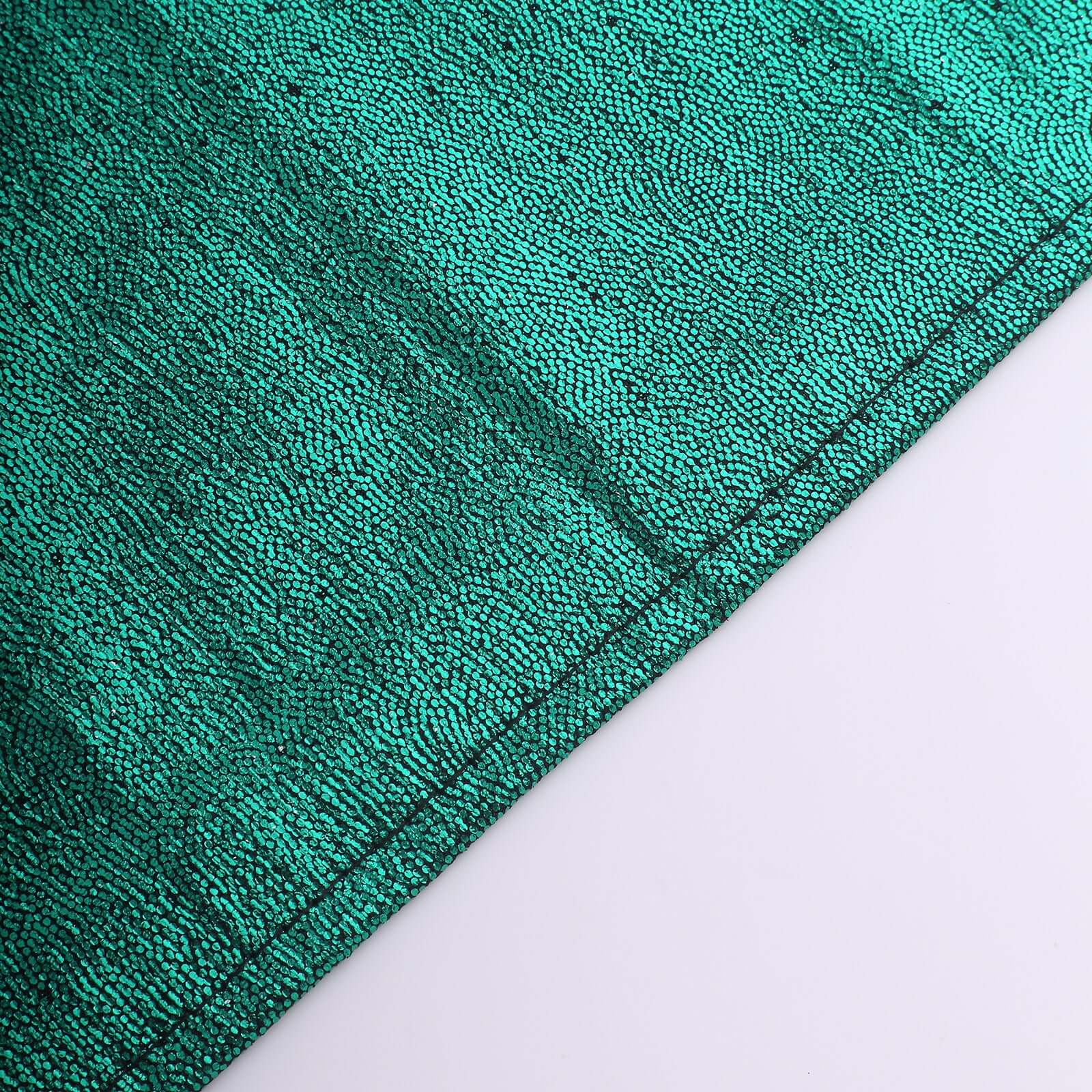5 Pack Shimmer Sequin Dots Polyester Cloth Dinner Napkins 20"x20" Hunter Emerald Green - Smooth Finish & Glittery Sparkle - Image 3