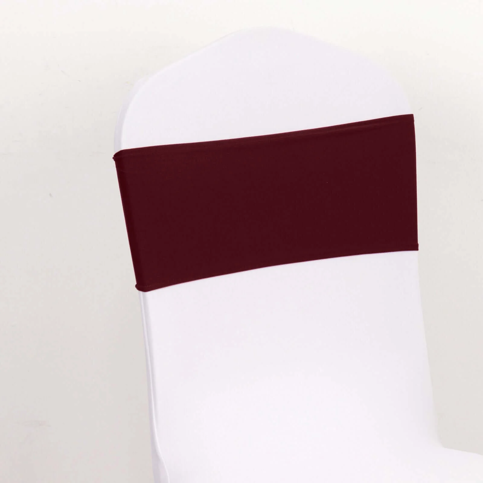 5 Pack Spandex Chair Sashes 5"x14" Burgundy with Gold Rhinestone Buckles - Wrinkle-Free Stretch Chair Bands - Image 7
