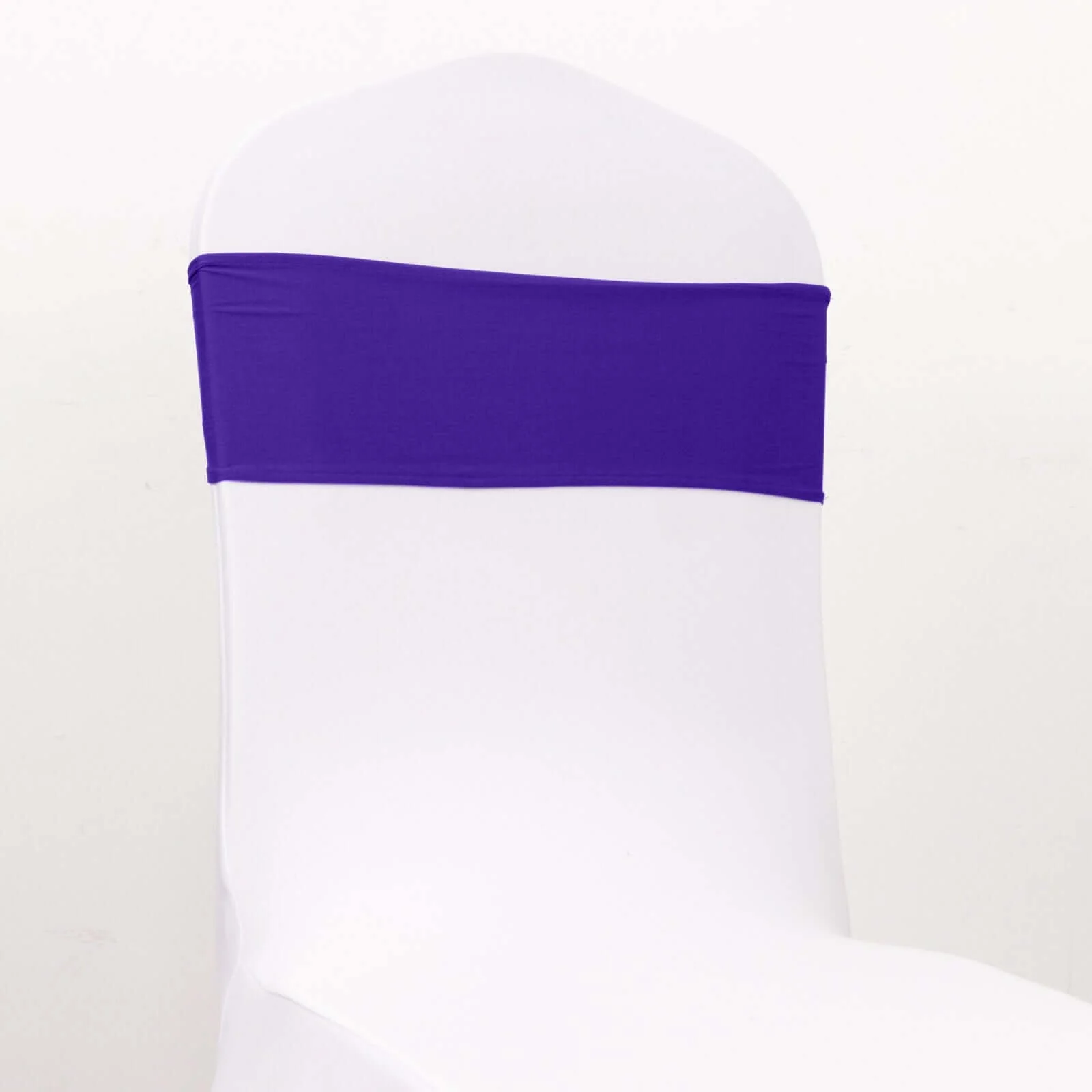 5 Pack Spandex Chair Sashes 5"x14" Purple with Gold Rhinestone Buckles - Wrinkle-Free Stretch Chair Bands - Image 7