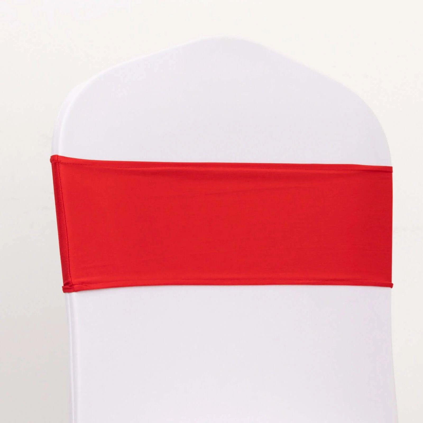 5 Pack Spandex Chair Sashes 5"x14" Red with Gold Rhinestone Buckles - Wrinkle-Free Stretch Chair Bands - Image 7