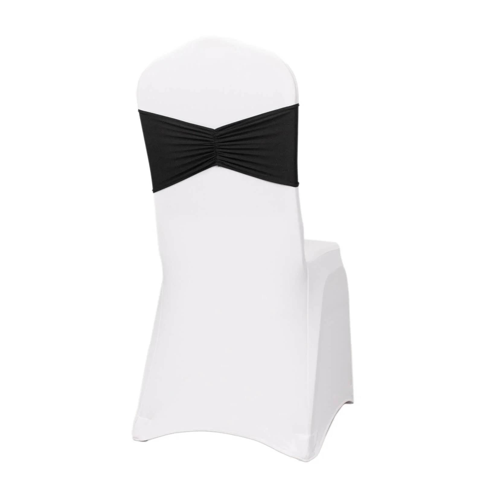 5 Pack Spandex Chair Sashes 8"x13" Black Ruffled Style - Wide Wrinkle-Free Stretch Chair Bands - Image 7