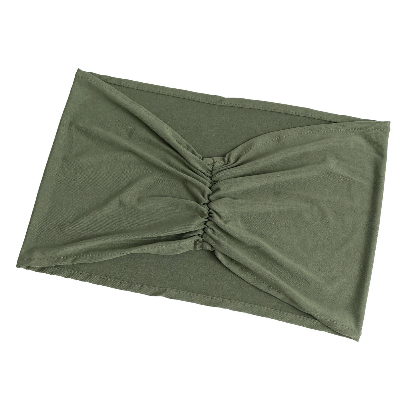 5 Pack Spandex Chair Sashes 8"x13" Dusty Sage Green Ruffled Style - Wide Wrinkle-Free Stretch Chair Bands - Image 10