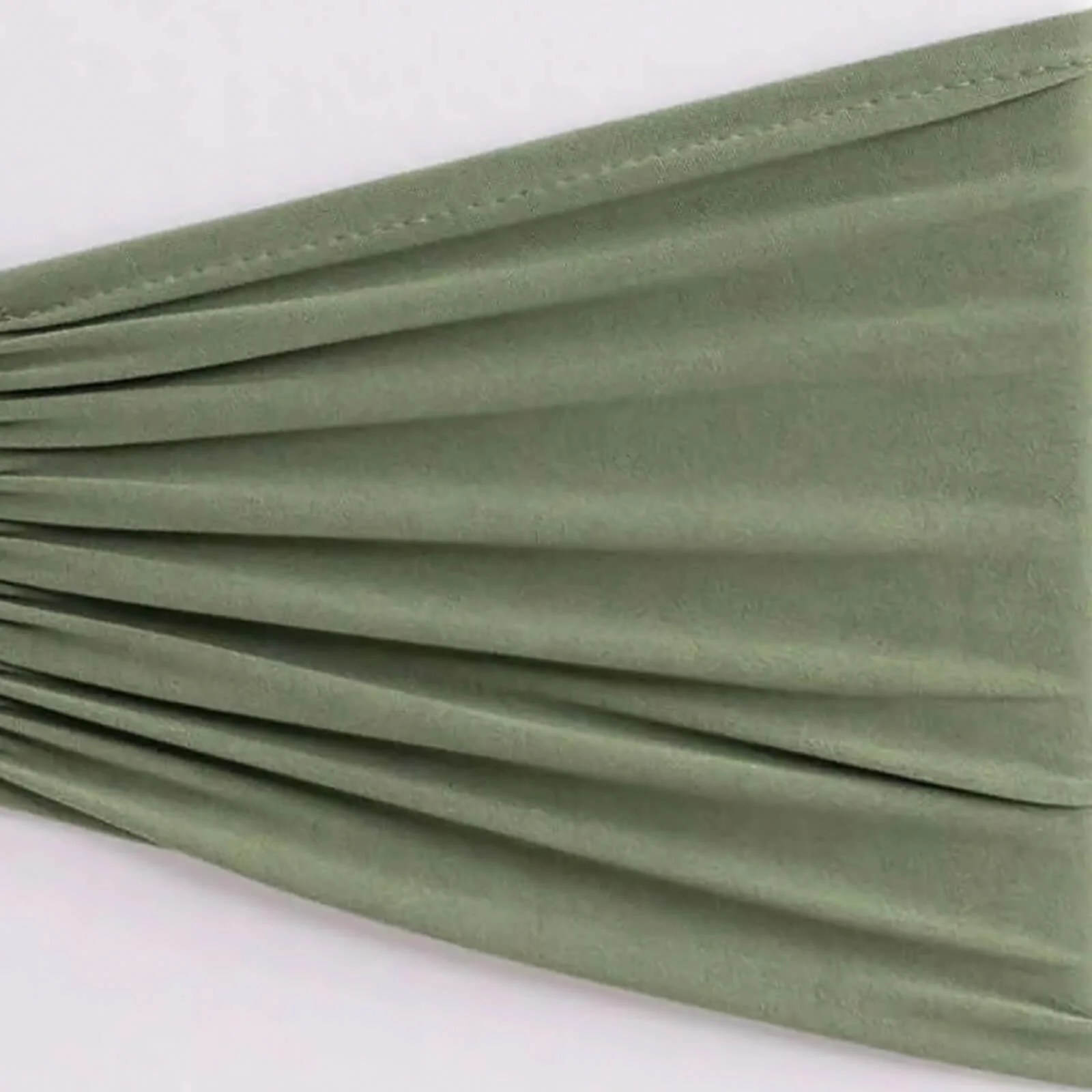 5 Pack Spandex Chair Sashes 8"x13" Dusty Sage Green Ruffled Style - Wide Wrinkle-Free Stretch Chair Bands - Image 11