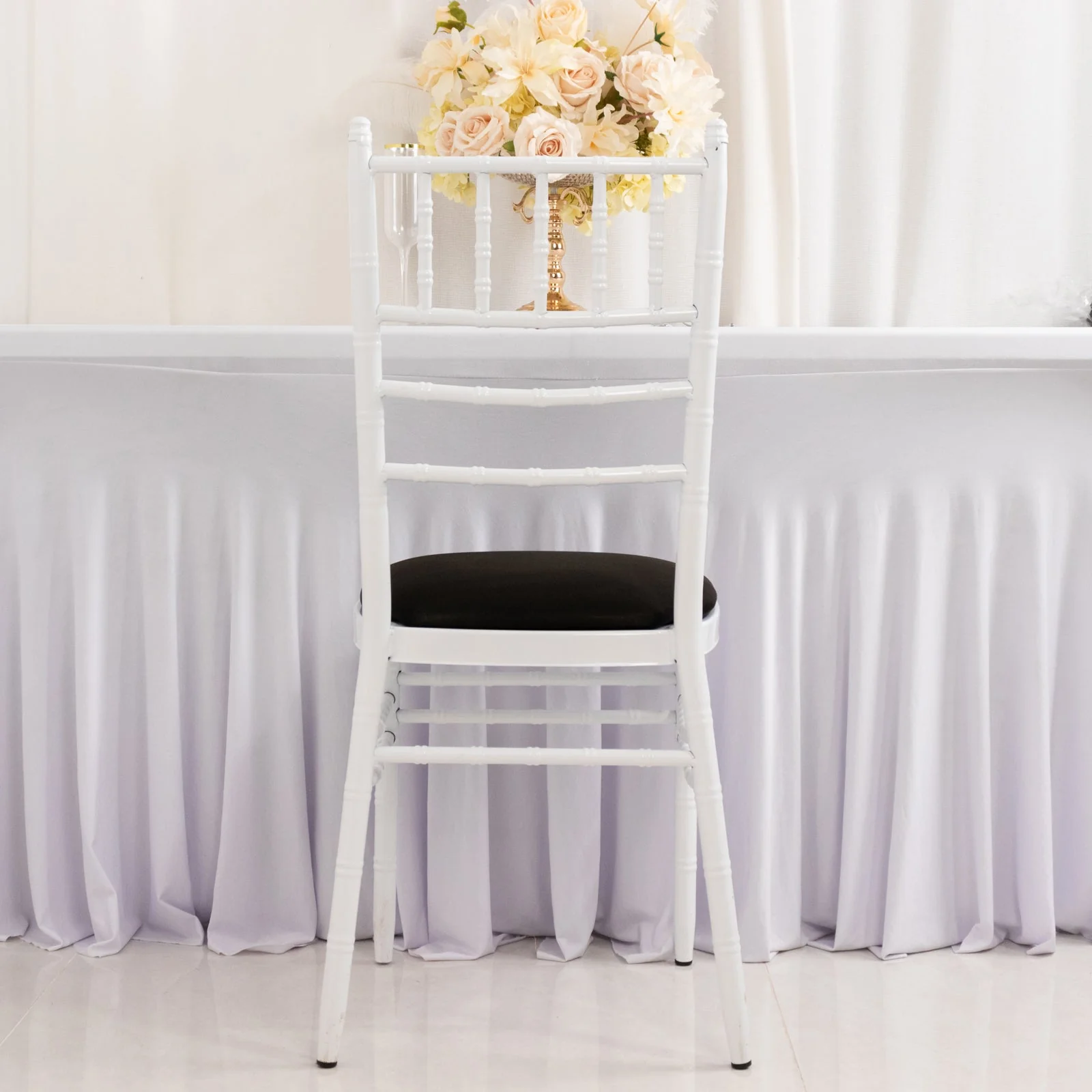 5 Pack Spandex Chiavari Chair Cushion Covers Black - Washable Stretch Fitted Seat Pad Slipcovers for Dining Chairs - Image 7