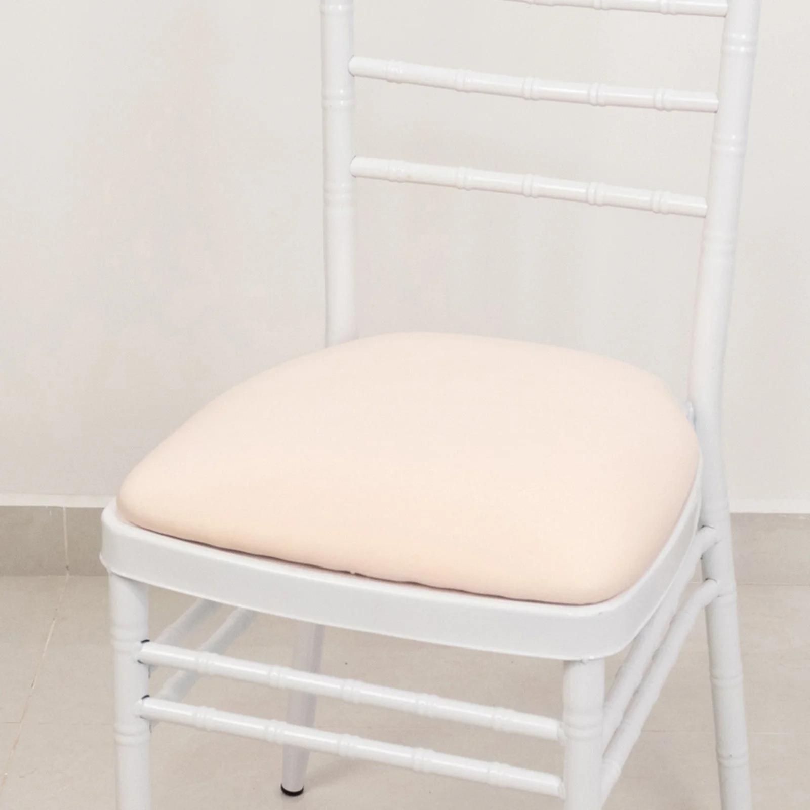 5 Pack Spandex Chiavari Chair Cushion Covers Blush - Washable Stretch Fitted Seat Pad Slipcovers for Dining Chairs - Image 3