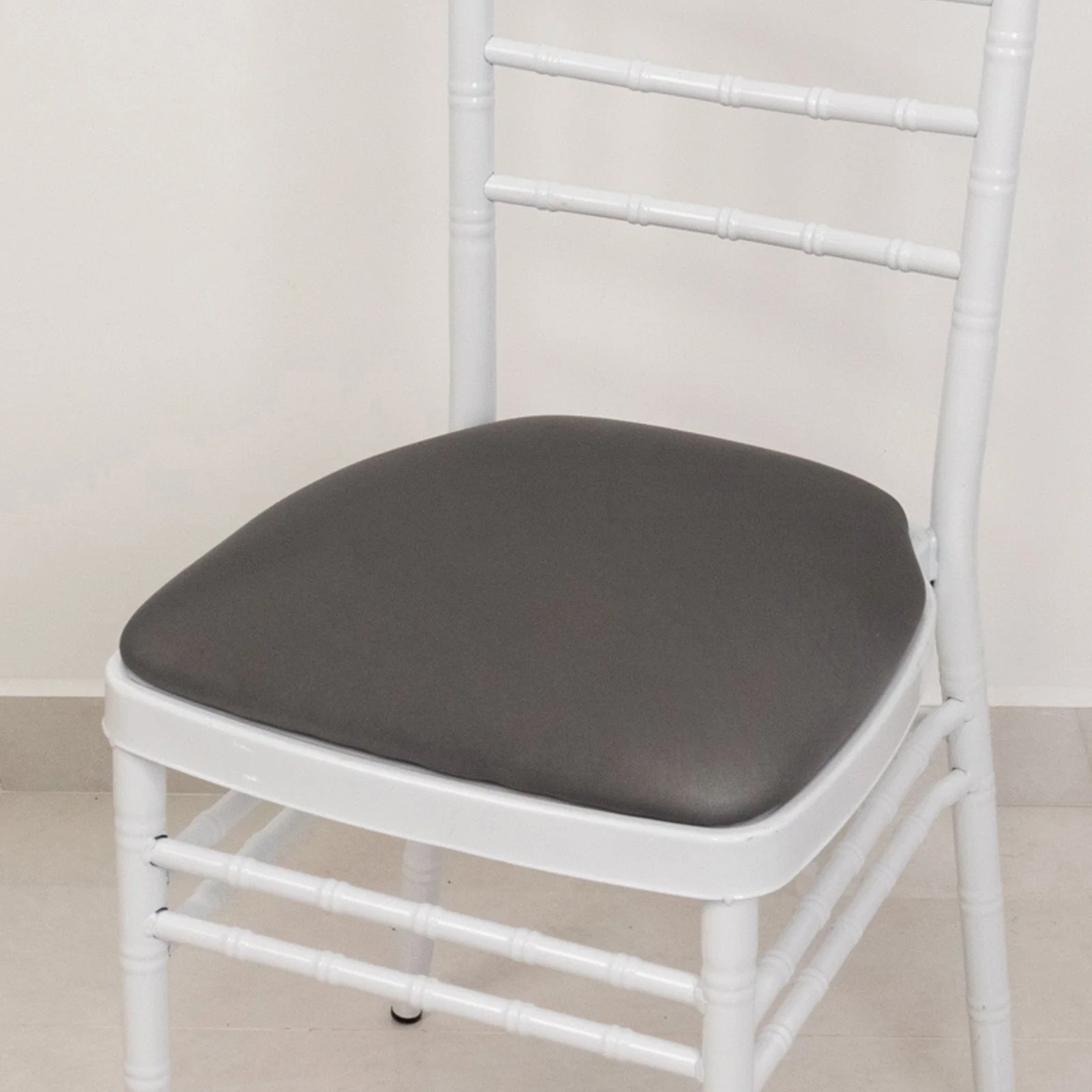 5 Pack Spandex Chiavari Chair Cushion Covers Charcoal Gray - Washable Stretch Fitted Seat Pad Slipcovers for Dining Chairs - Image 3