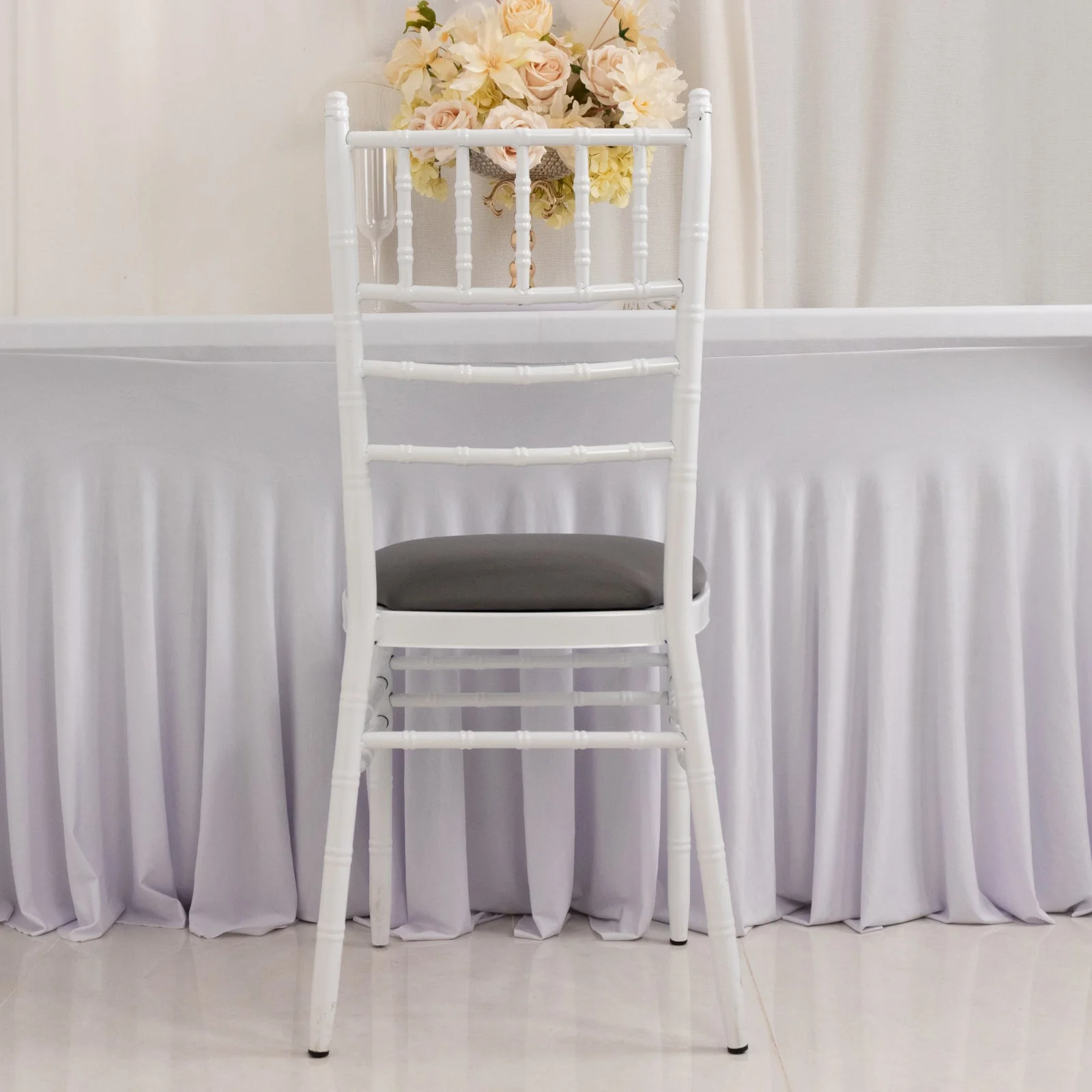 5 Pack Spandex Chiavari Chair Cushion Covers Charcoal Gray - Washable Stretch Fitted Seat Pad Slipcovers for Dining Chairs - Image 7