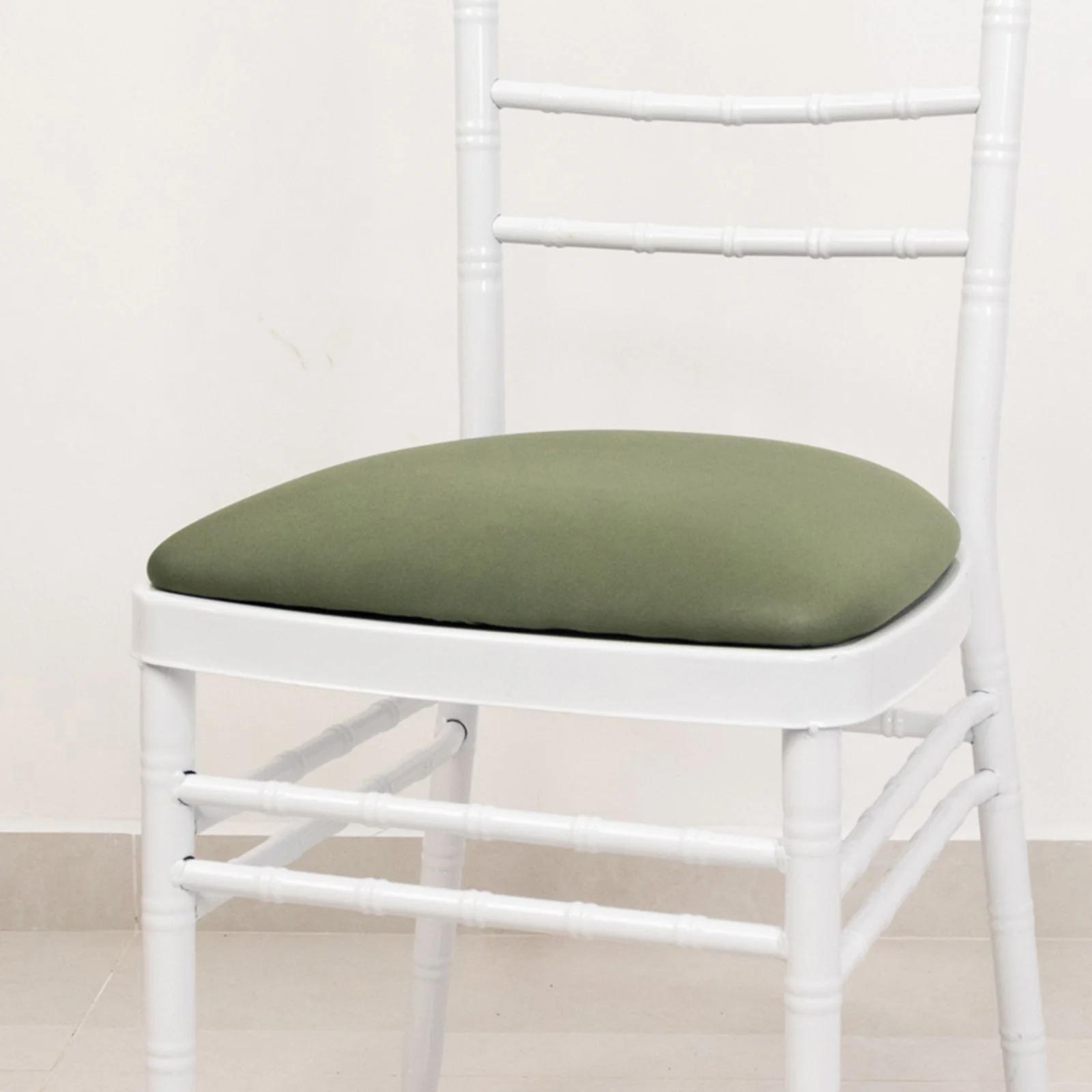 5 Pack Spandex Chiavari Chair Cushion Covers Dusty Sage Green - Washable Stretch Fitted Seat Pad Slipcovers for Dining Chairs