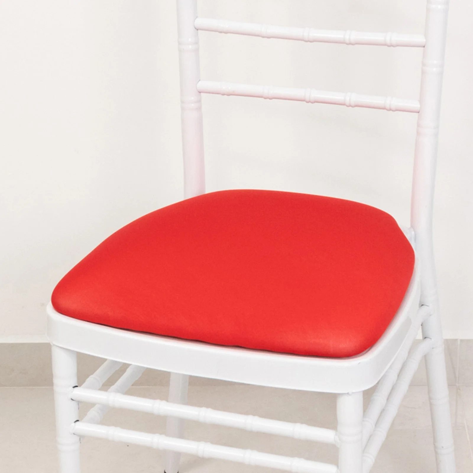 5 Pack Spandex Chiavari Chair Cushion Covers Red - Washable Stretch Fitted Seat Pad Slipcovers for Dining Chairs - Image 3