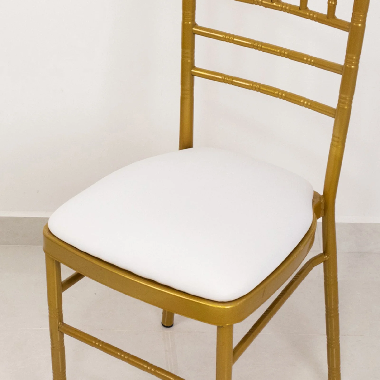 5 Pack Spandex Chiavari Chair Cushion Covers White - Washable Stretch Fitted Seat Pad Slipcovers for Dining Chairs - Image 3
