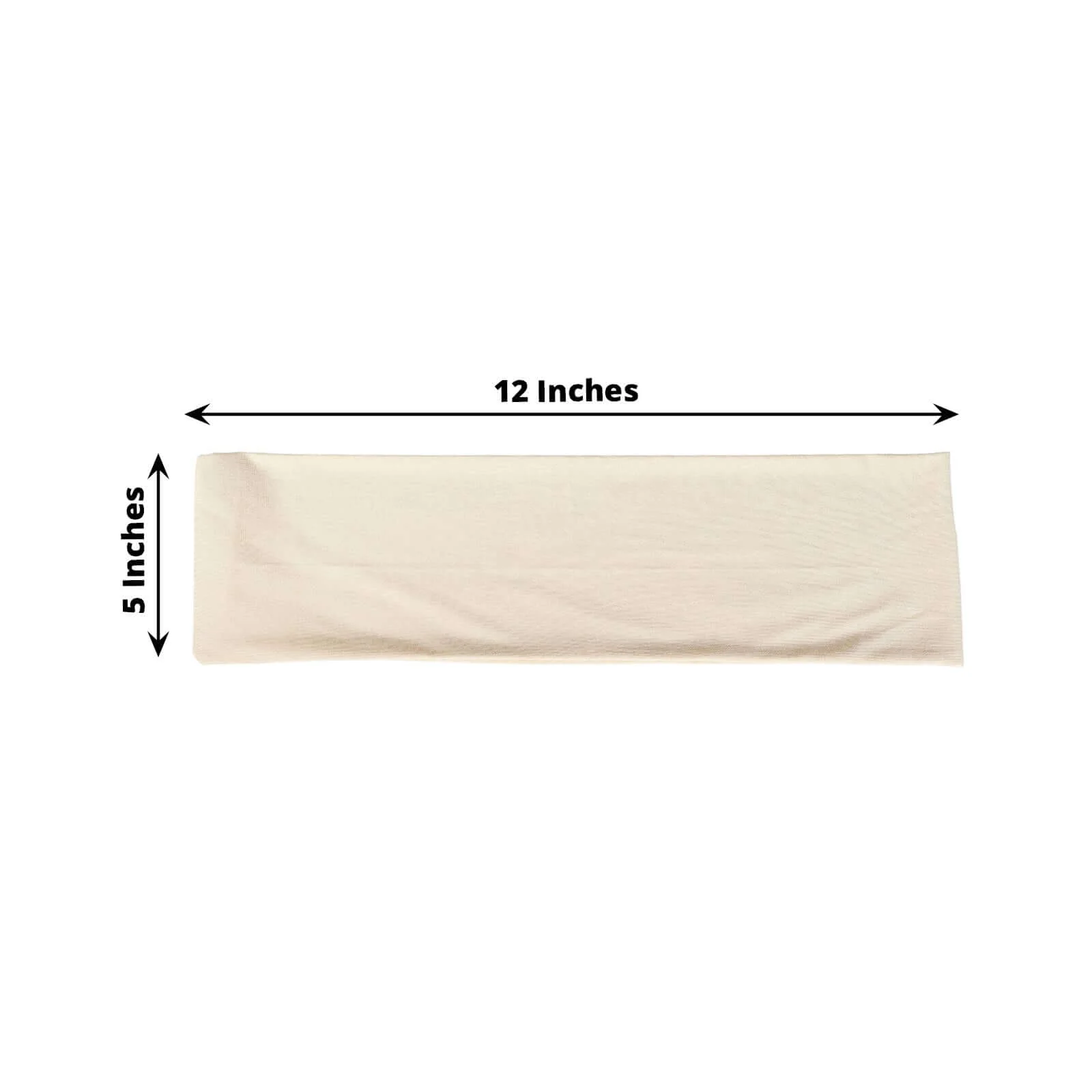 5 Pack Stretch Spandex Chair Sashes 5"x12" Beige - Two Ply Heavy Duty Fitted Chair Bands - Image 3
