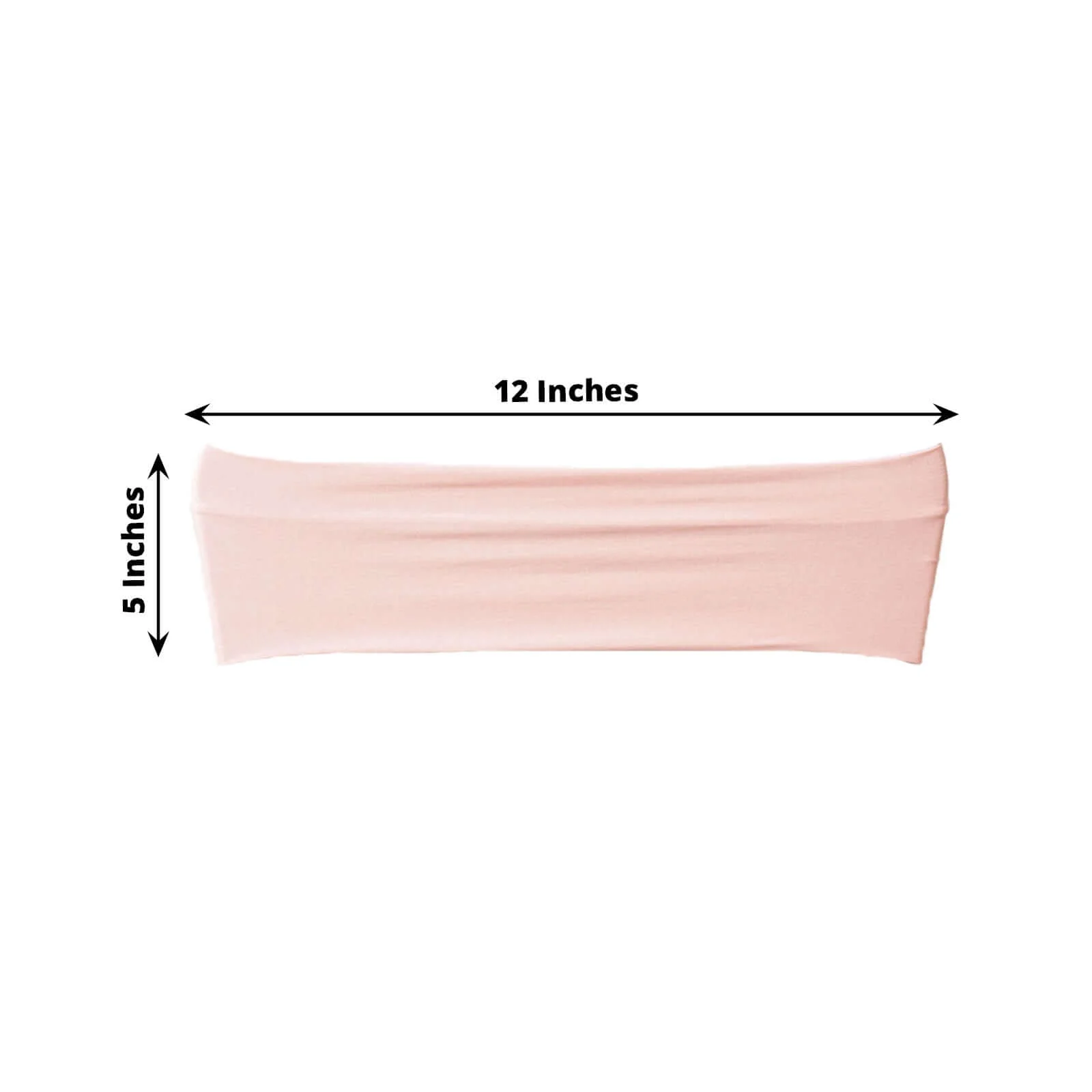 5 Pack Stretch Spandex Chair Sashes 5"x12" Blush - Two Ply Heavy Duty Fitted Chair Bands - Image 3