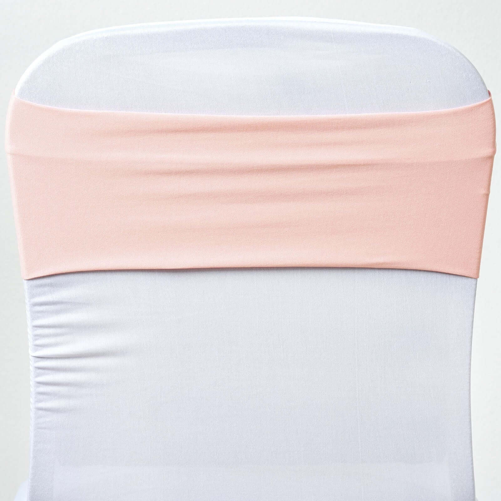 5 Pack Stretch Spandex Chair Sashes 5"x12" Blush - Two Ply Heavy Duty Fitted Chair Bands - Image 6