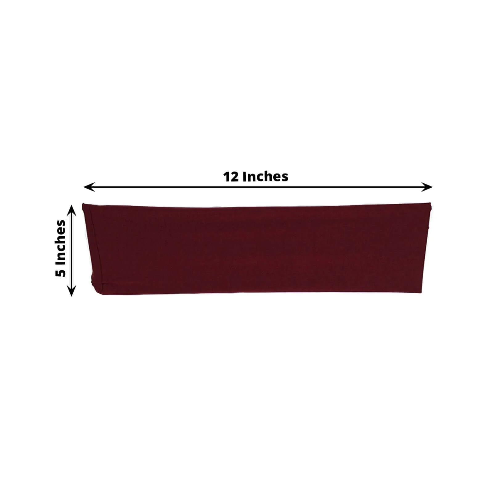 5 Pack Stretch Spandex Chair Sashes 5"x12" Burgundy - Two Ply Heavy Duty Fitted Chair Bands - Image 3