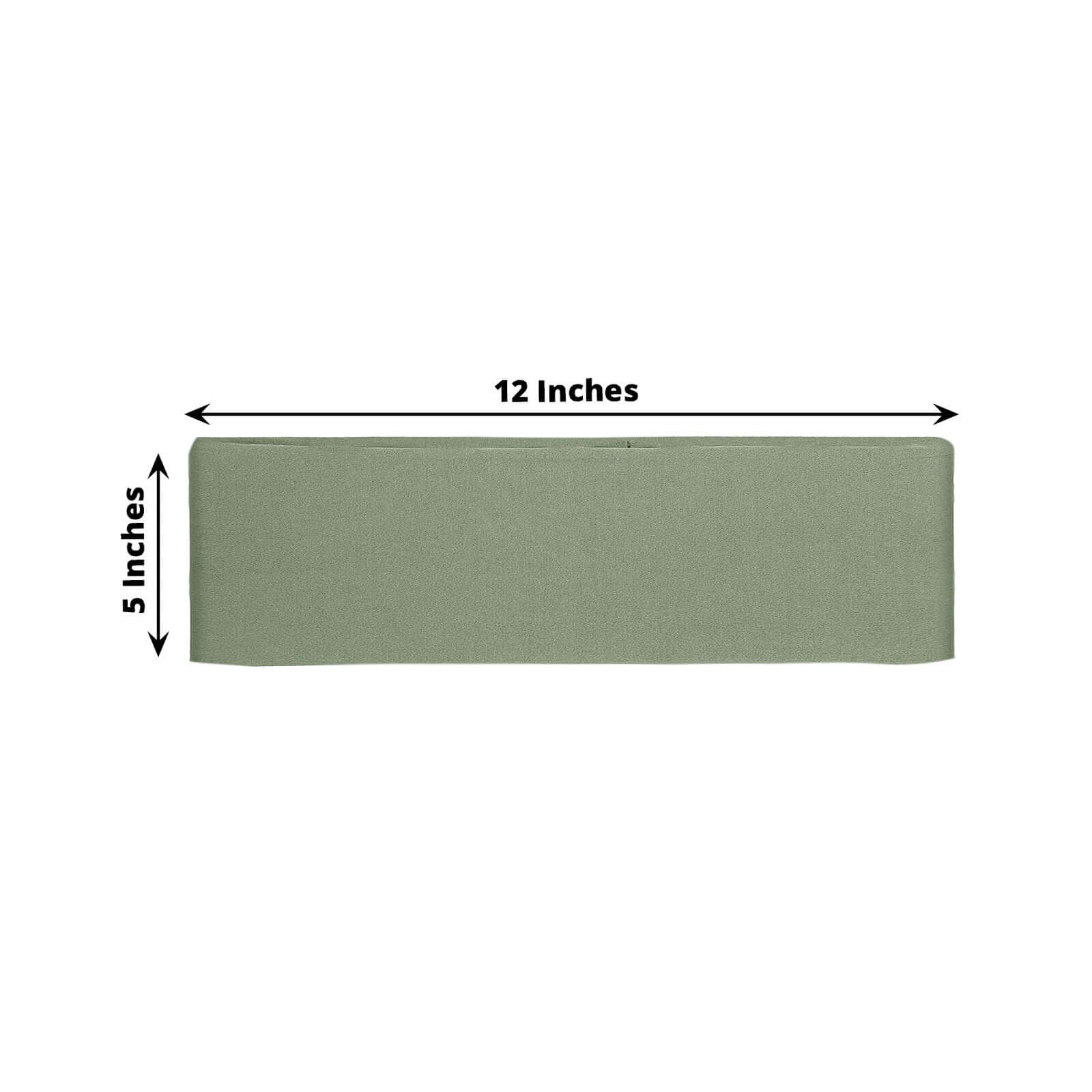 5 Pack Stretch Spandex Chair Sashes 5"x12" Dusty Sage Green - Two Ply Heavy Duty Fitted Chair Bands - Image 3