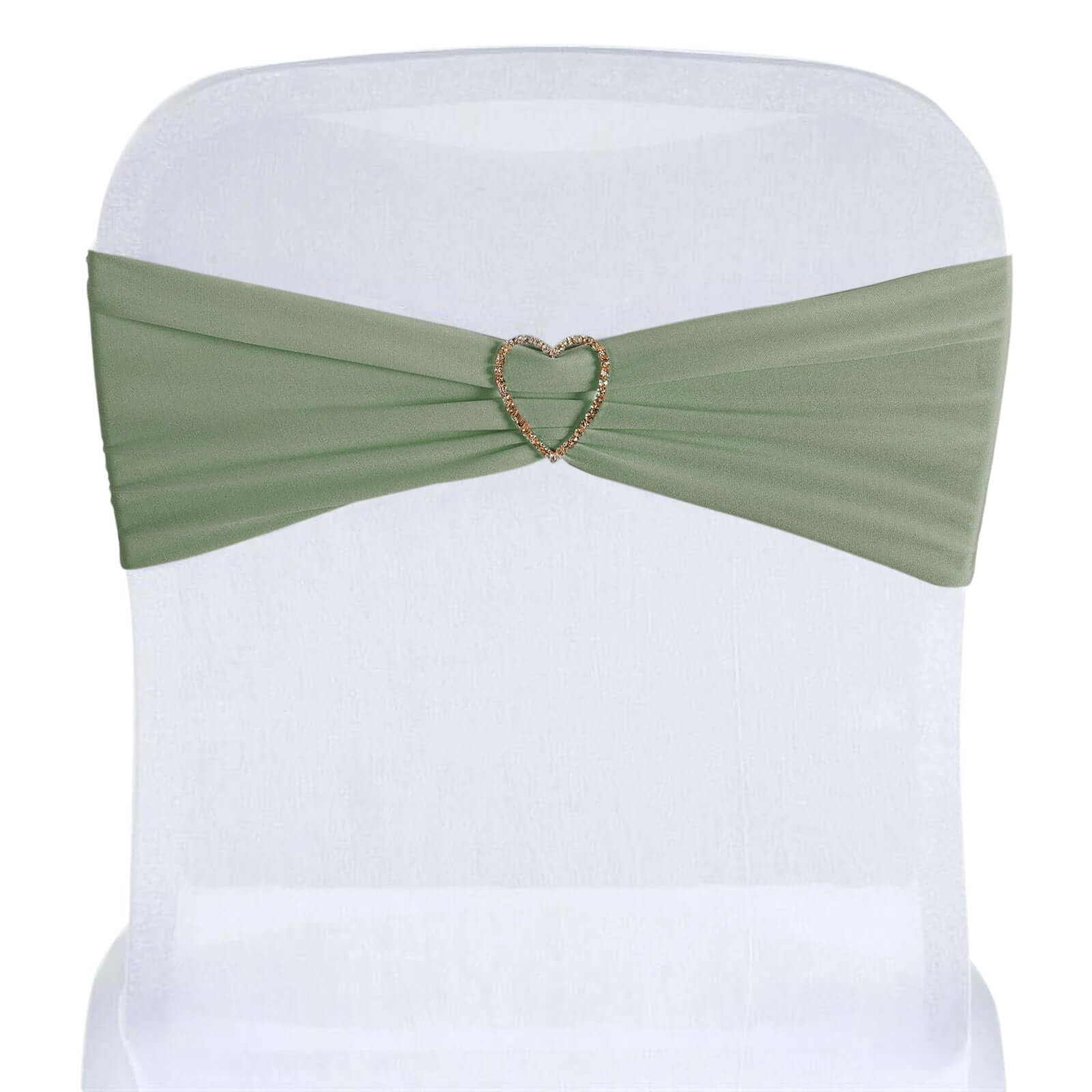 5 Pack Stretch Spandex Chair Sashes 5"x12" Dusty Sage Green - Two Ply Heavy Duty Fitted Chair Bands - Image 7