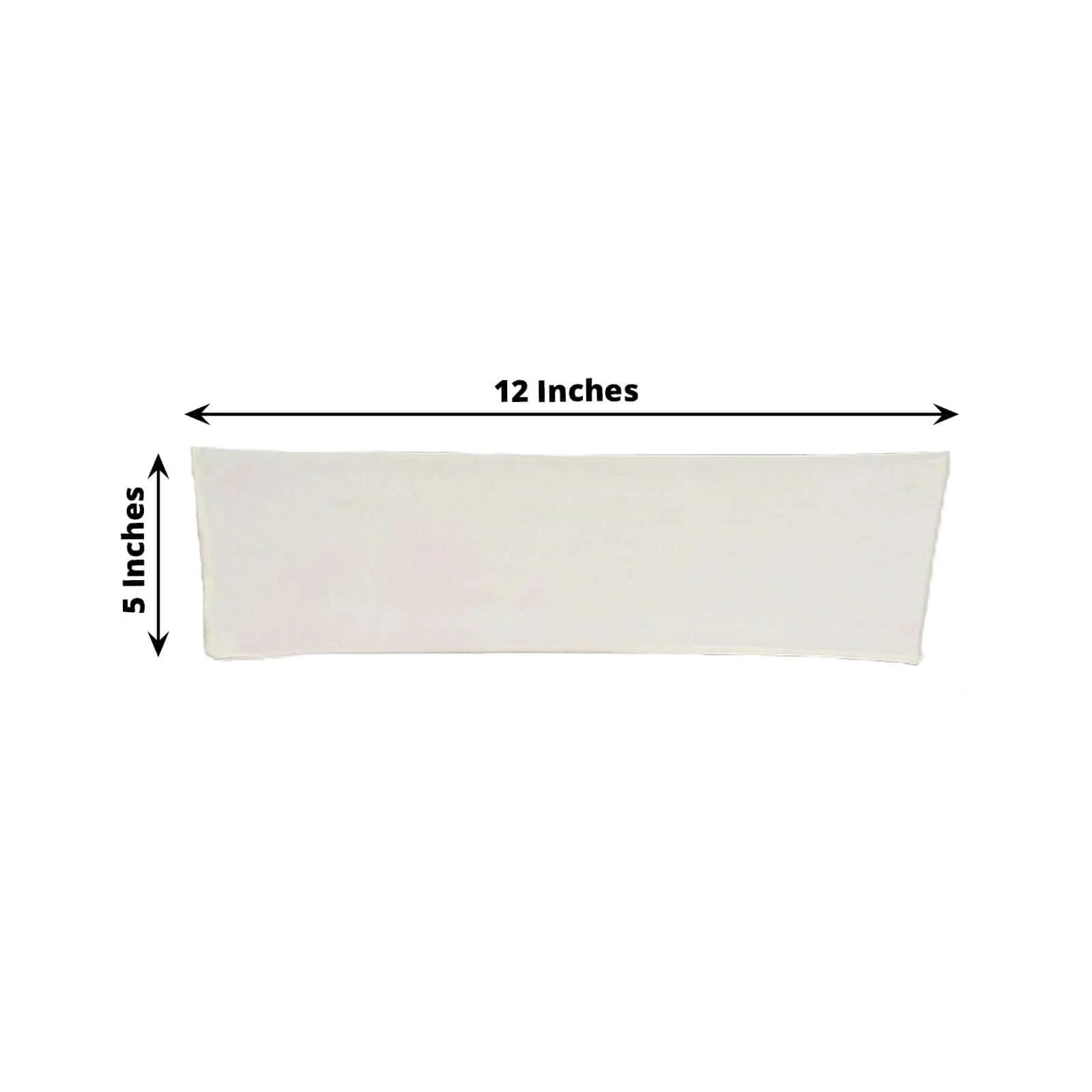 5 Pack Stretch Spandex Chair Sashes 5"x12" Ivory - Two Ply Heavy Duty Fitted Chair Bands - Image 3