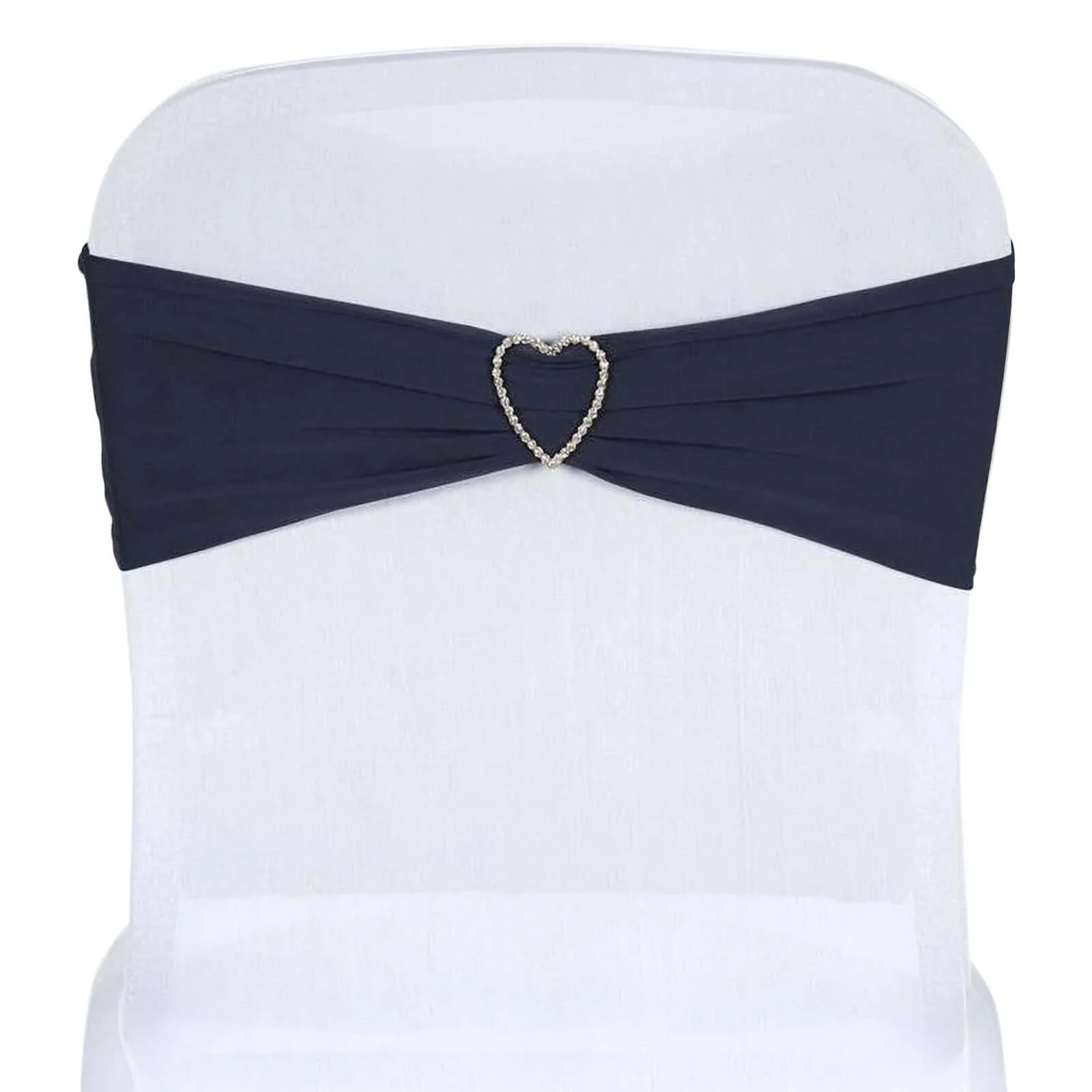 5 Pack Stretch Spandex Chair Sashes 5"x12" Navy Blue - Two Ply Heavy Duty Fitted Chair Bands - Image 7