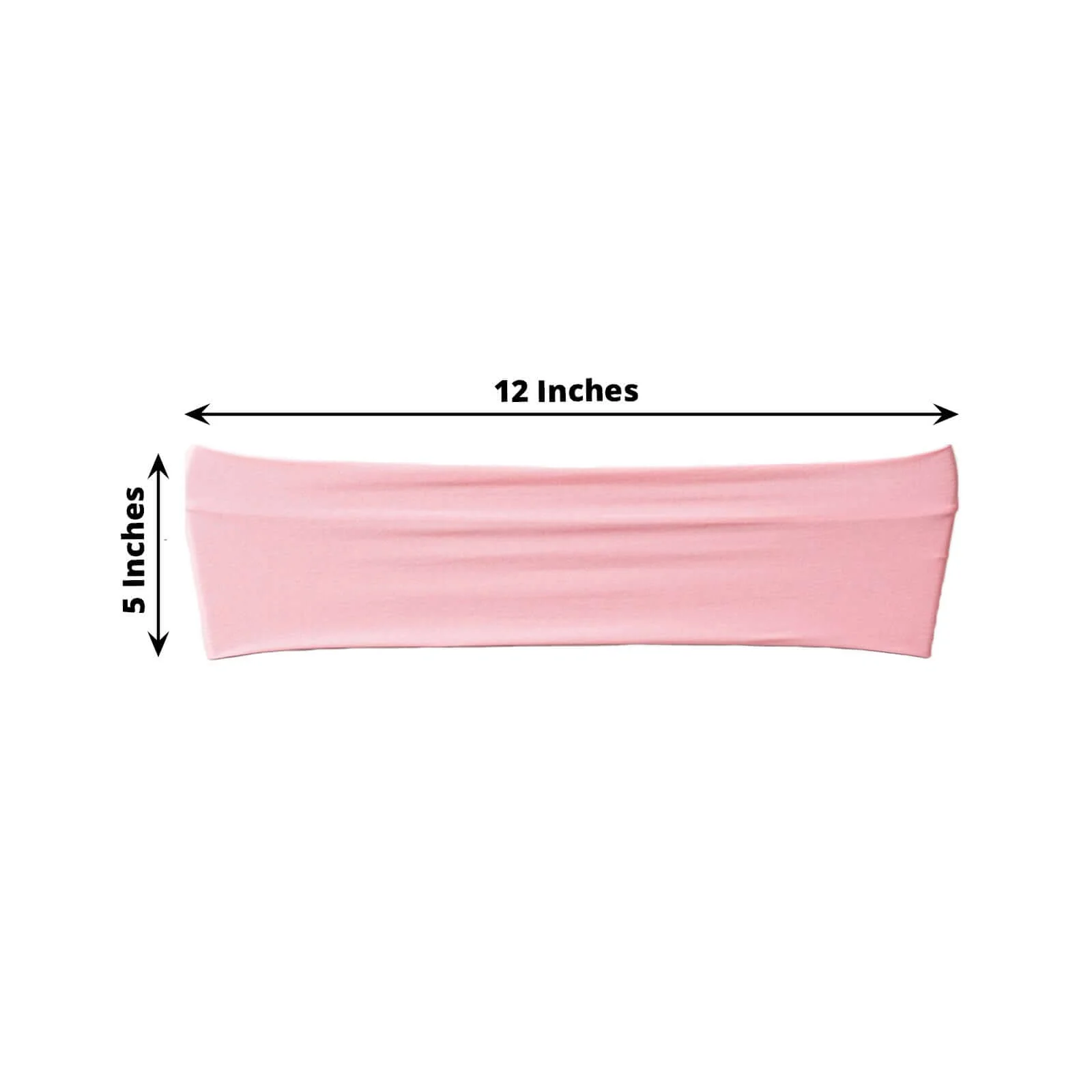 5 Pack Stretch Spandex Chair Sashes 5"x12" Pink - Two Ply Heavy Duty Fitted Chair Bands - Image 3