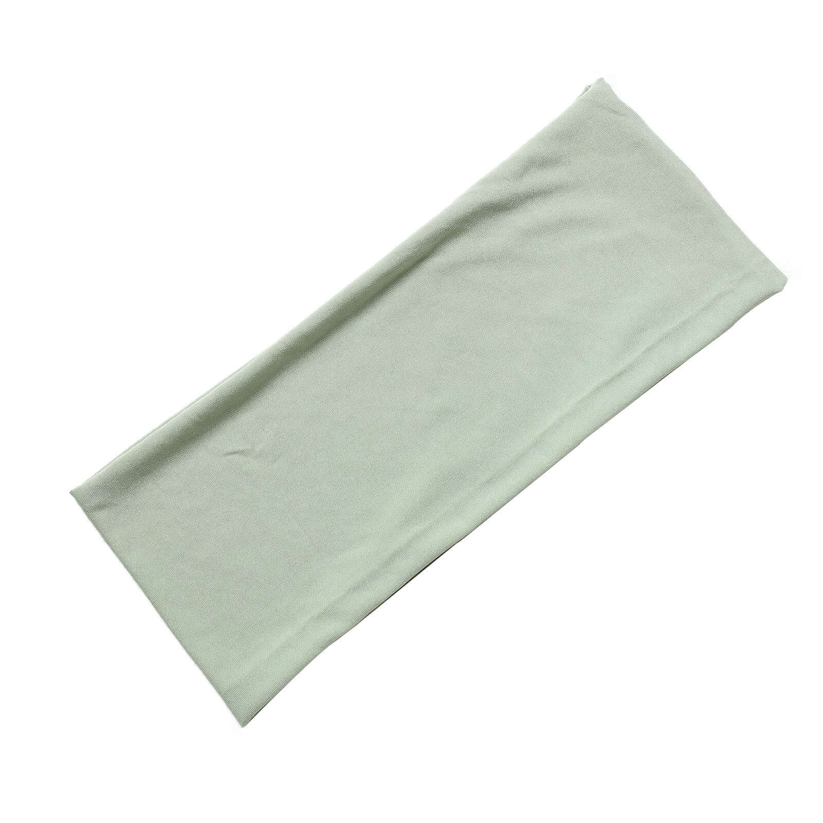 5 Pack Stretch Spandex Chair Sashes 5"x12" Sage Green - Two Ply Heavy Duty Fitted Chair Bands - Image 14