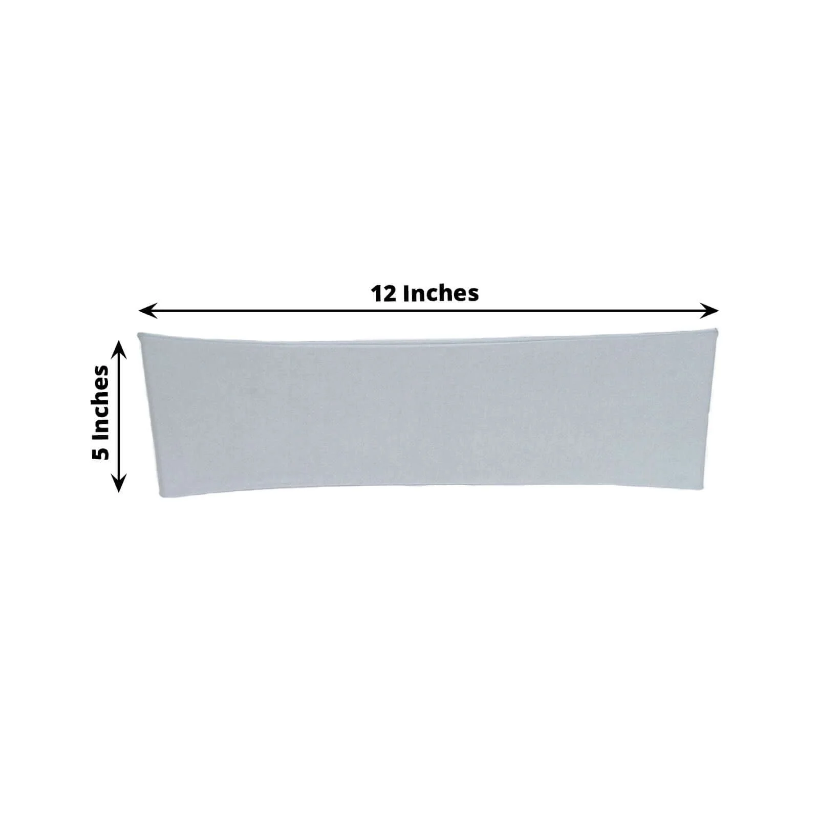 5 Pack Stretch Spandex Chair Sashes 5"x12" Silver - Two Ply Heavy Duty Fitted Chair Bands - Image 3