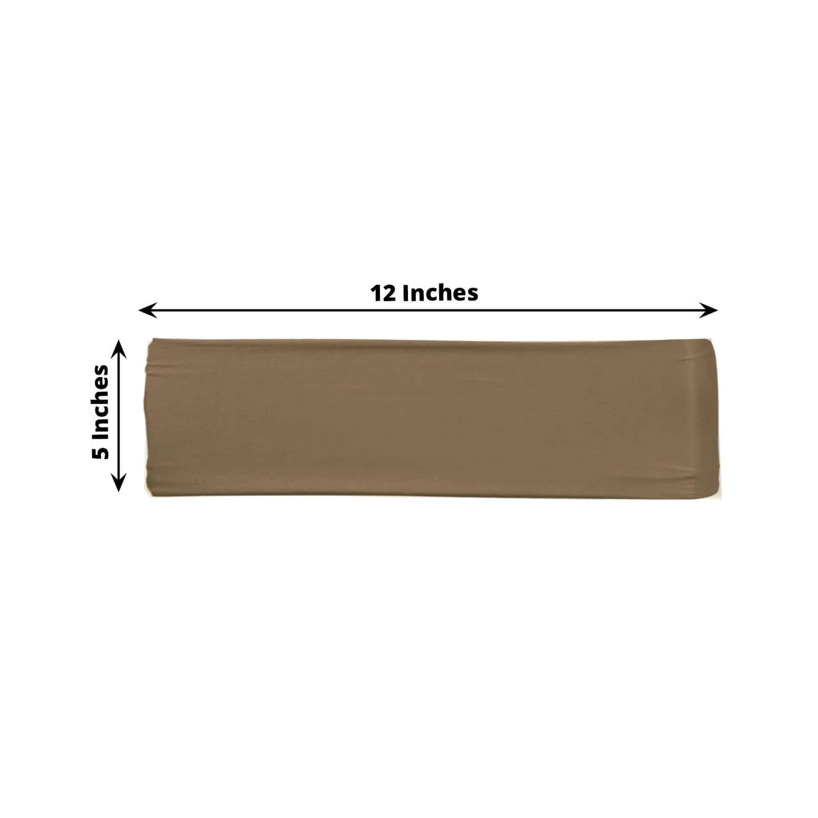 5 Pack Stretch Spandex Chair Sashes 5"x12" Taupe - Two Ply Heavy Duty Fitted Chair Bands - Image 3