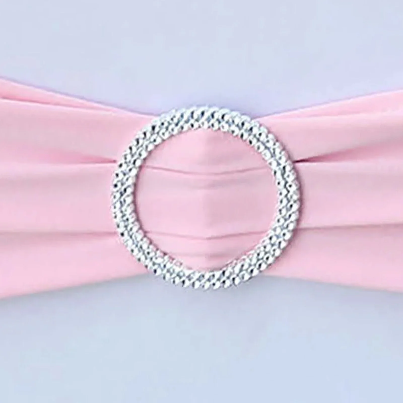 5 Pack Stretch Spandex Chair Sashes 5"x14" Pink with Silver Diamond Ring Slide Buckle - Durable Fitted Chair Bands - Image 16