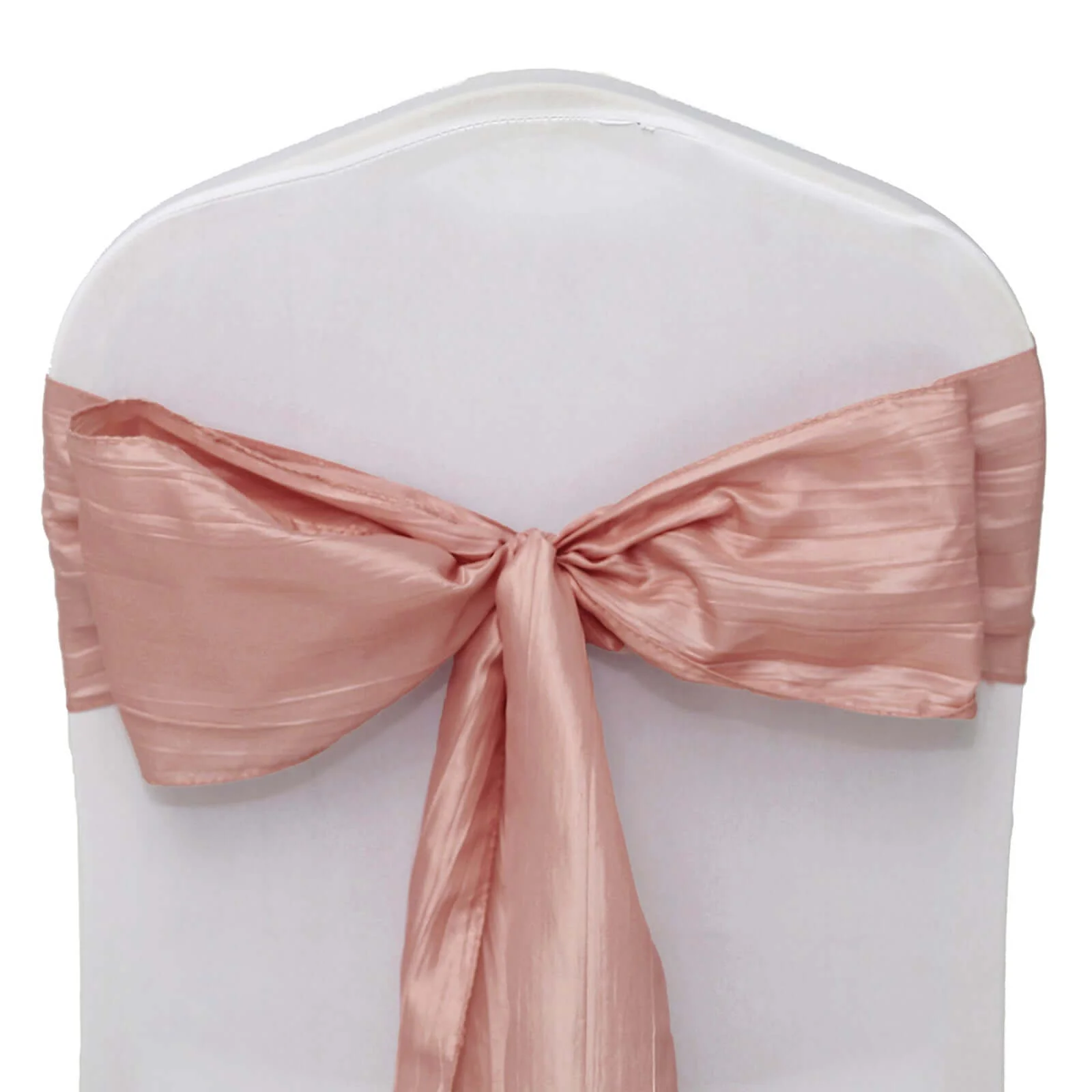 5 Pack Taffeta Chair Sashes 6"x106" Dusty Rose Accordion Crinkle - Sophisticated Decorative Design - Image 6