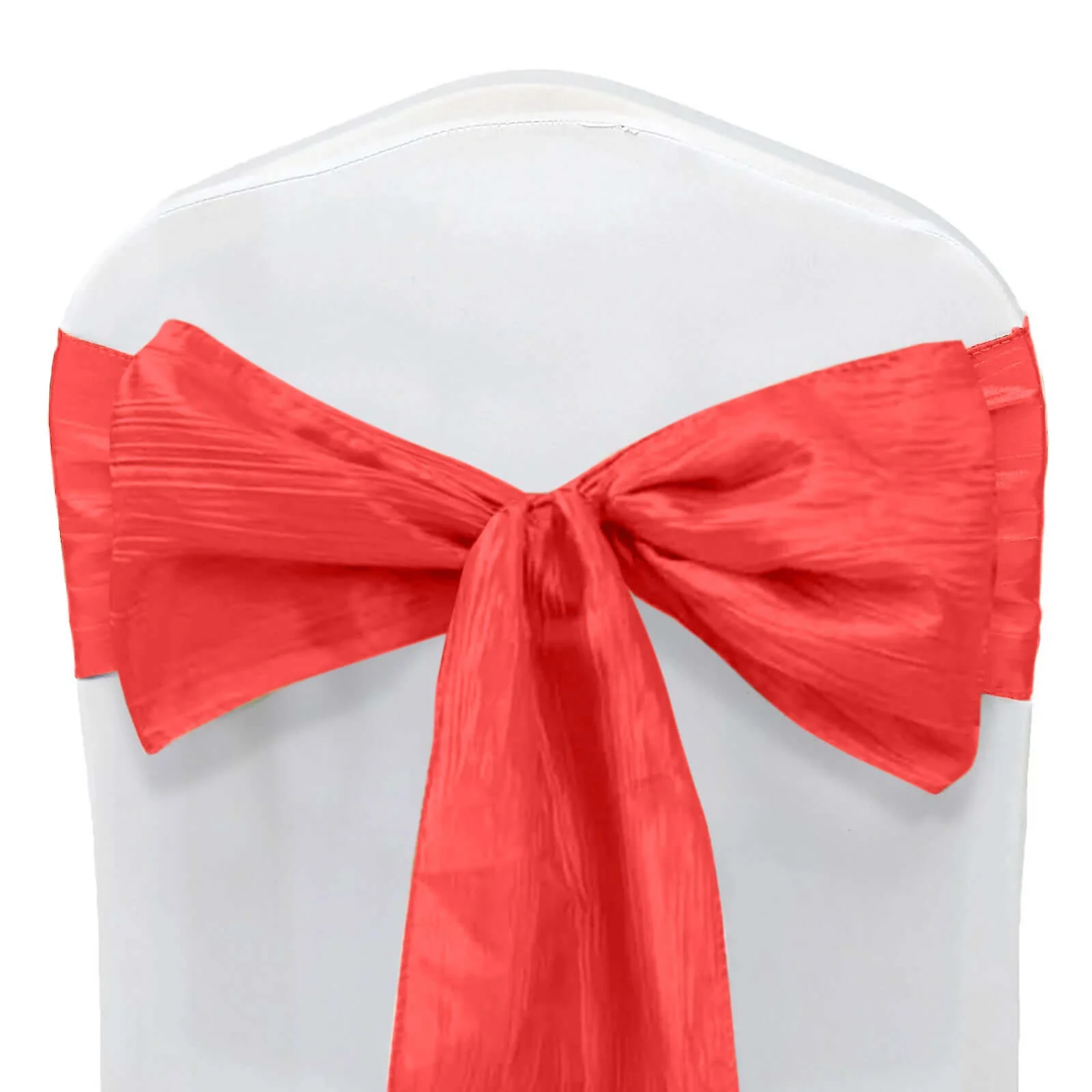 5 Pack Taffeta Chair Sashes 6"x106" Red Accordion Crinkle - Sophisticated Decorative Design - Image 7