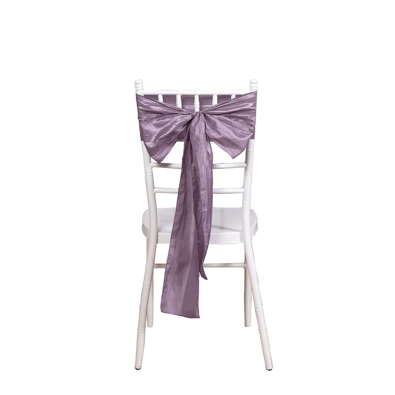 5 Pack Taffeta Chair Sashes 6"x106" Violet Amethyst Accordion Crinkle - Sophisticated Decorative Design - Image 6