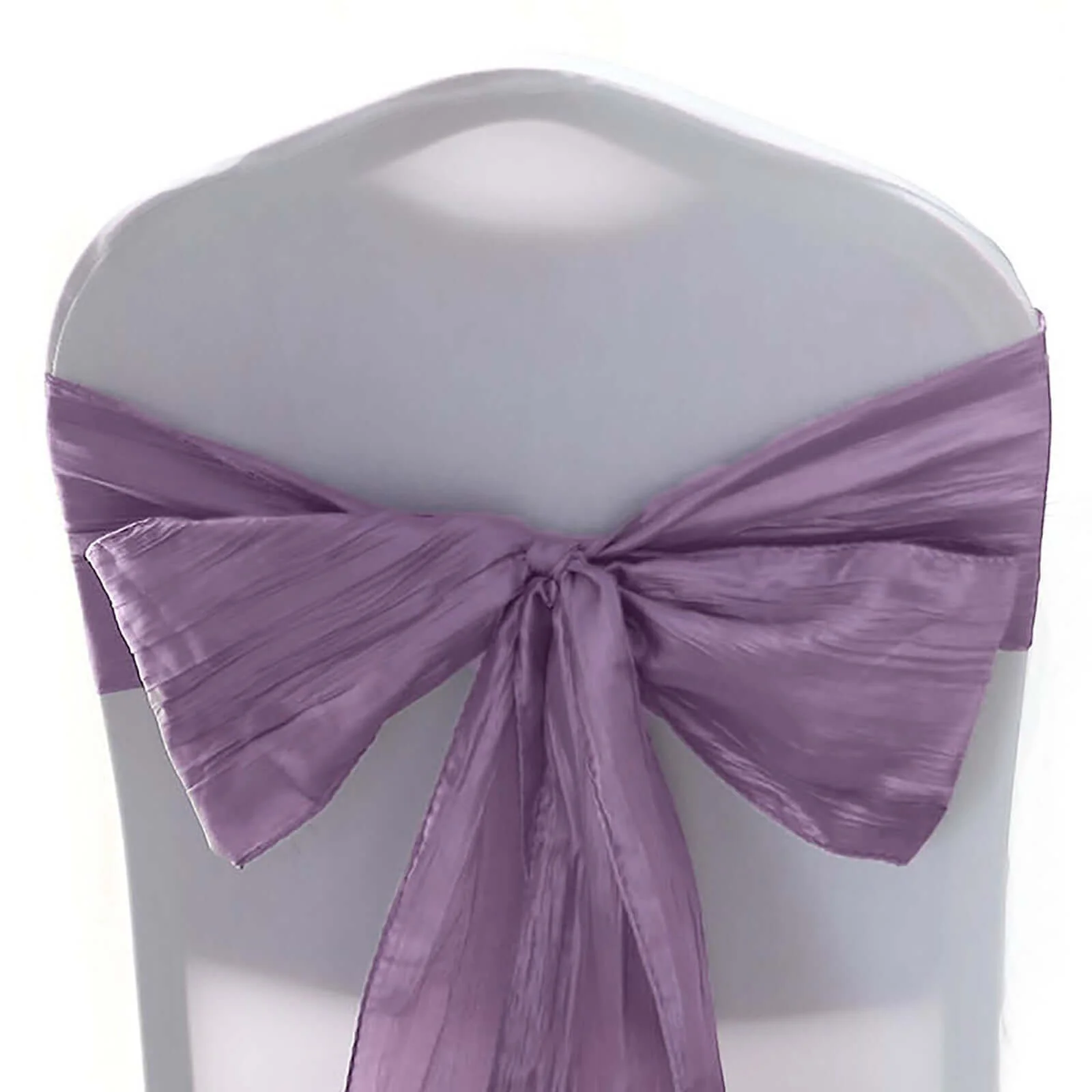 5 Pack Taffeta Chair Sashes 6"x106" Violet Amethyst Accordion Crinkle - Sophisticated Decorative Design - Image 7