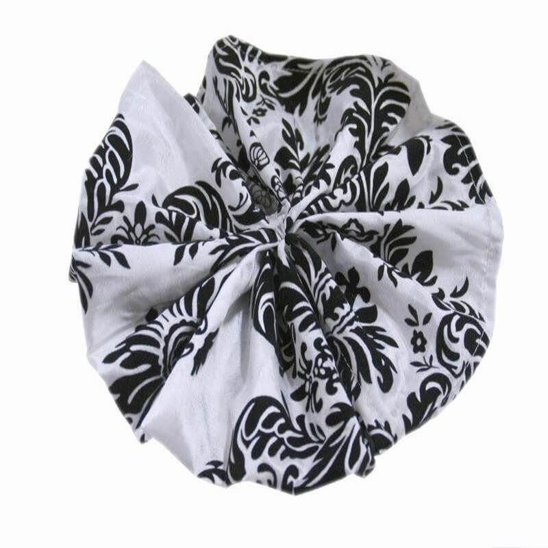 5 Pack Taffeta Napkins 20"x20" Black/White - Damask Flocking Design, Luxurious Reusable Cloth Napkins for Events - Image 3