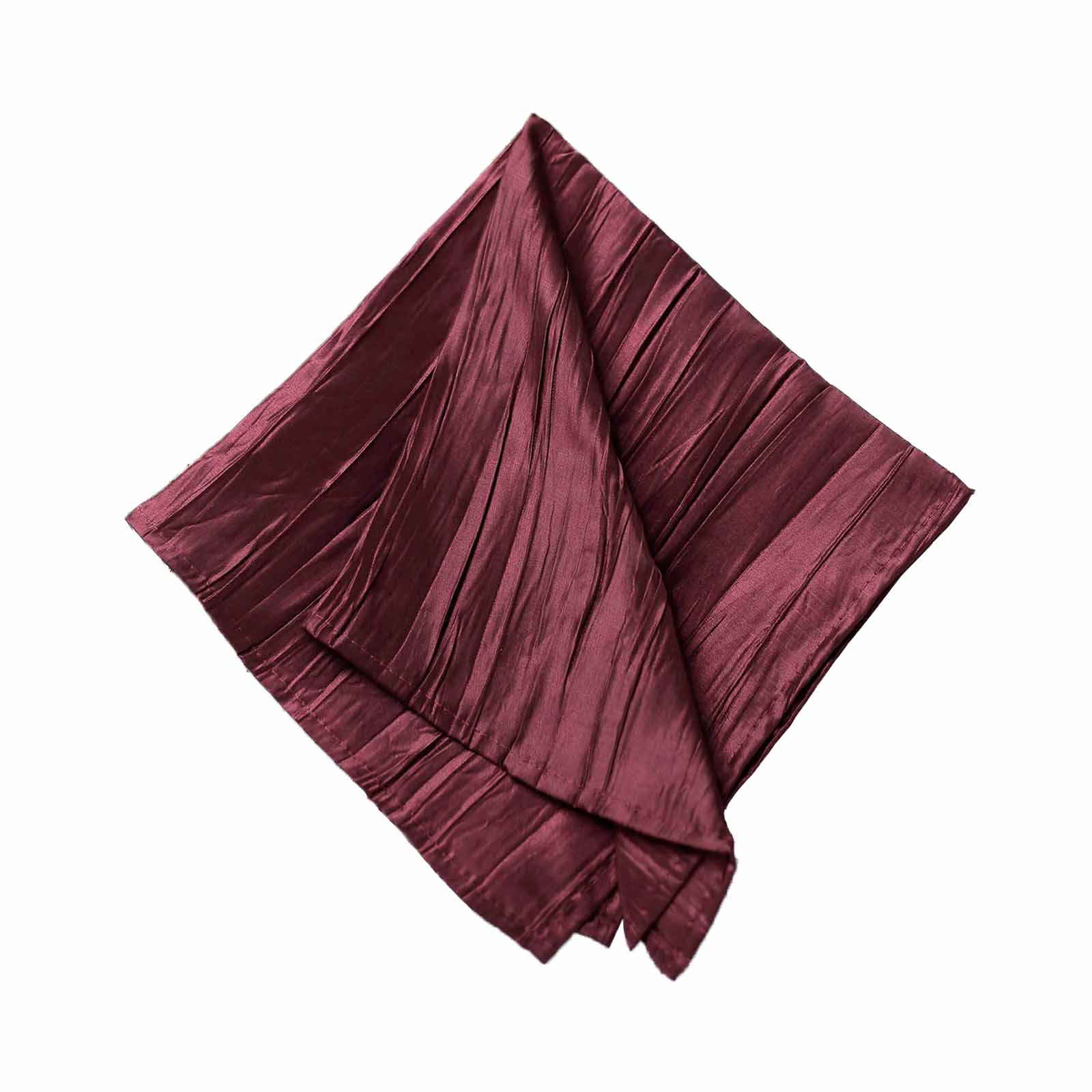 5 Pack Taffeta Napkins 20"x20" Burgundy - Accordion Crinkle Cloth Napkins - Image 6