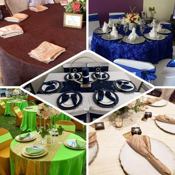 5 Pack Taffeta Napkins 20"x20" Peacock Teal - Accordion Crinkle Cloth Napkins - Image 5