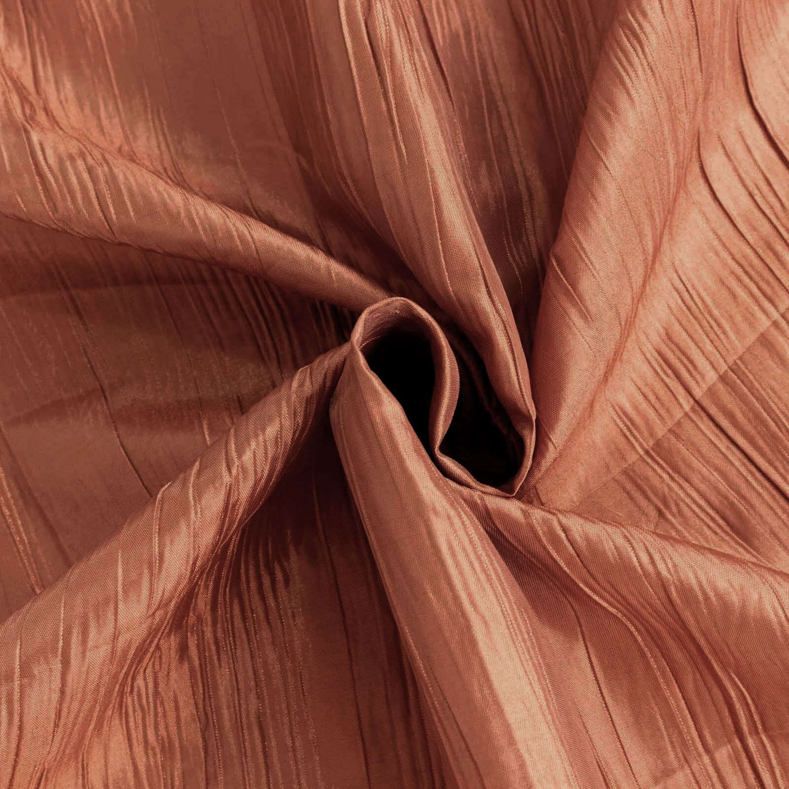 5 Pack Taffeta Napkins 20"x20" Terracotta (Rust) - Accordion Crinkle Cloth Napkins - Image 3