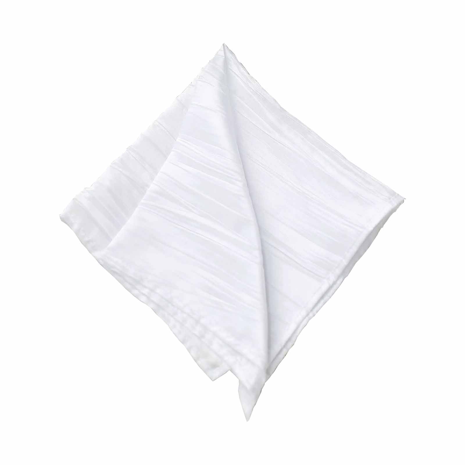 5 Pack Taffeta Napkins 20"x20" White Accordion Crinkle Style Cloth Napkins for Luxurious Events - Image 6