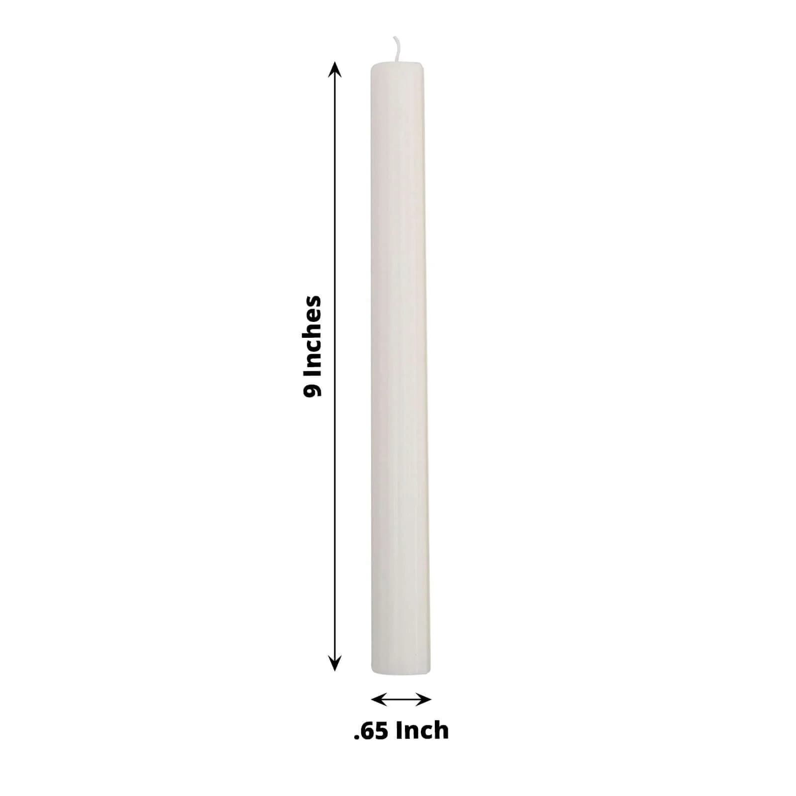 5-Pack Taper Candles 9" Ribbed Wick Ribbon Wax Design White - Premium Unscented Dinner Candles - Image 3