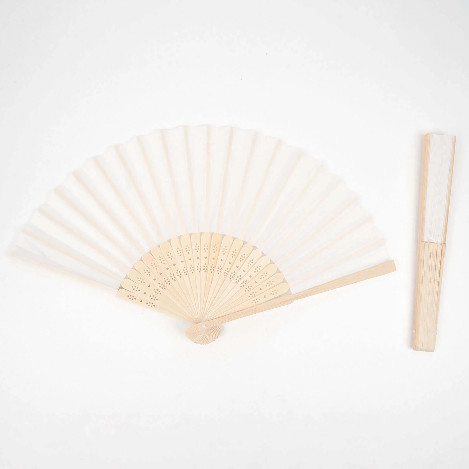 5 Pack White Asian Silk Folding Fans Party Favors, Oriental Folding Fan Favors - Image 7