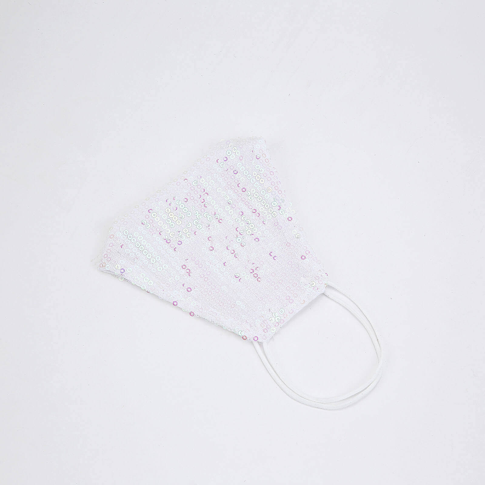 5 Pack White Sequined Cotton Fashion Face Mask, Reusable Fabric Masks With Ear Loops - Image 8