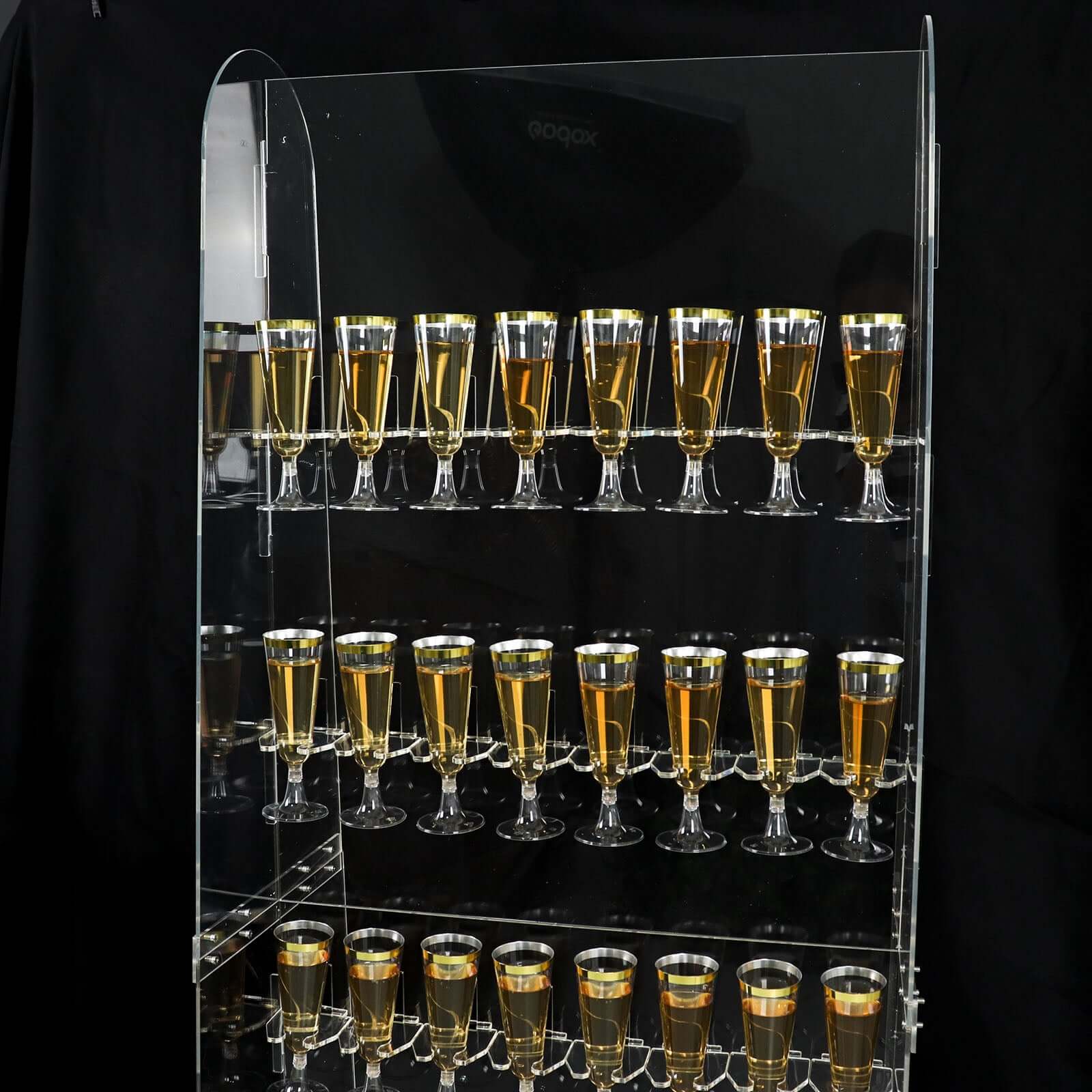 5-Tier Acrylic Champagne Wall Glass Holder 5ft Clear, 40 Stemware Rack Cocktail Display Drink Organizer for Upscale Parties, Weddings & Bars - Image 7