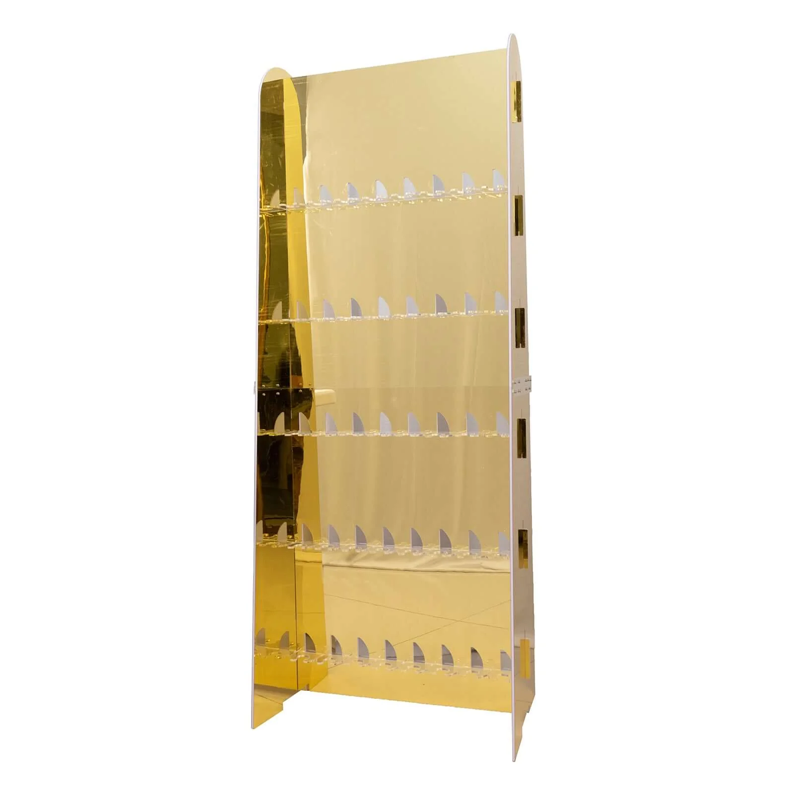 5-Tier Champagne Wall Glass Holder 5ft in Gold Mirror Finish, 40 Stemware Rack Cocktail Display Drink Organizer for Upscale Parties, Weddings & Bars - Image 6