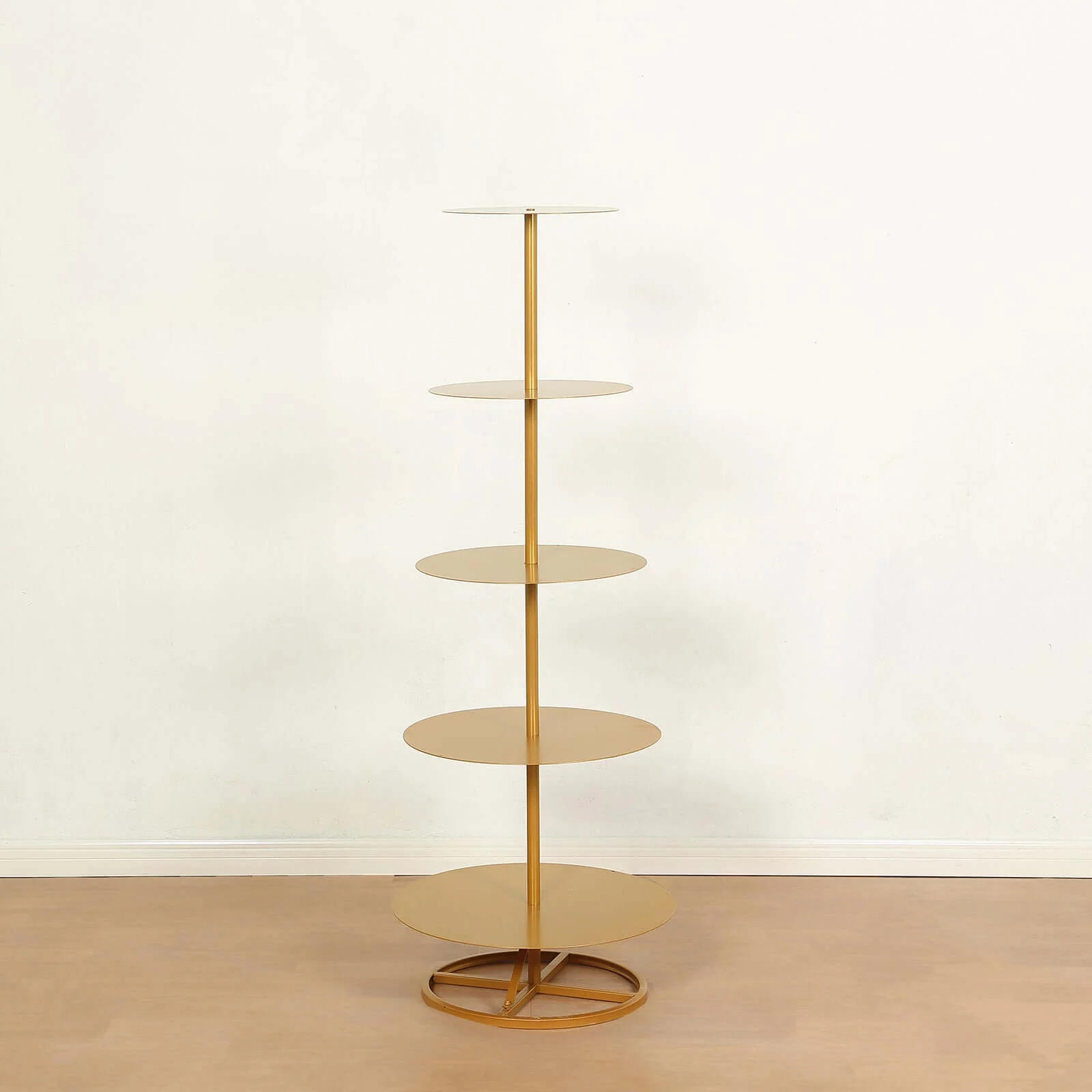 5 Tier Gold Metal Champagne Tower Stand 4.5ft Tall, Round Cupcake Holder Dessert Display Floor Stand - Sturdy Event Centerpiece - Image 10