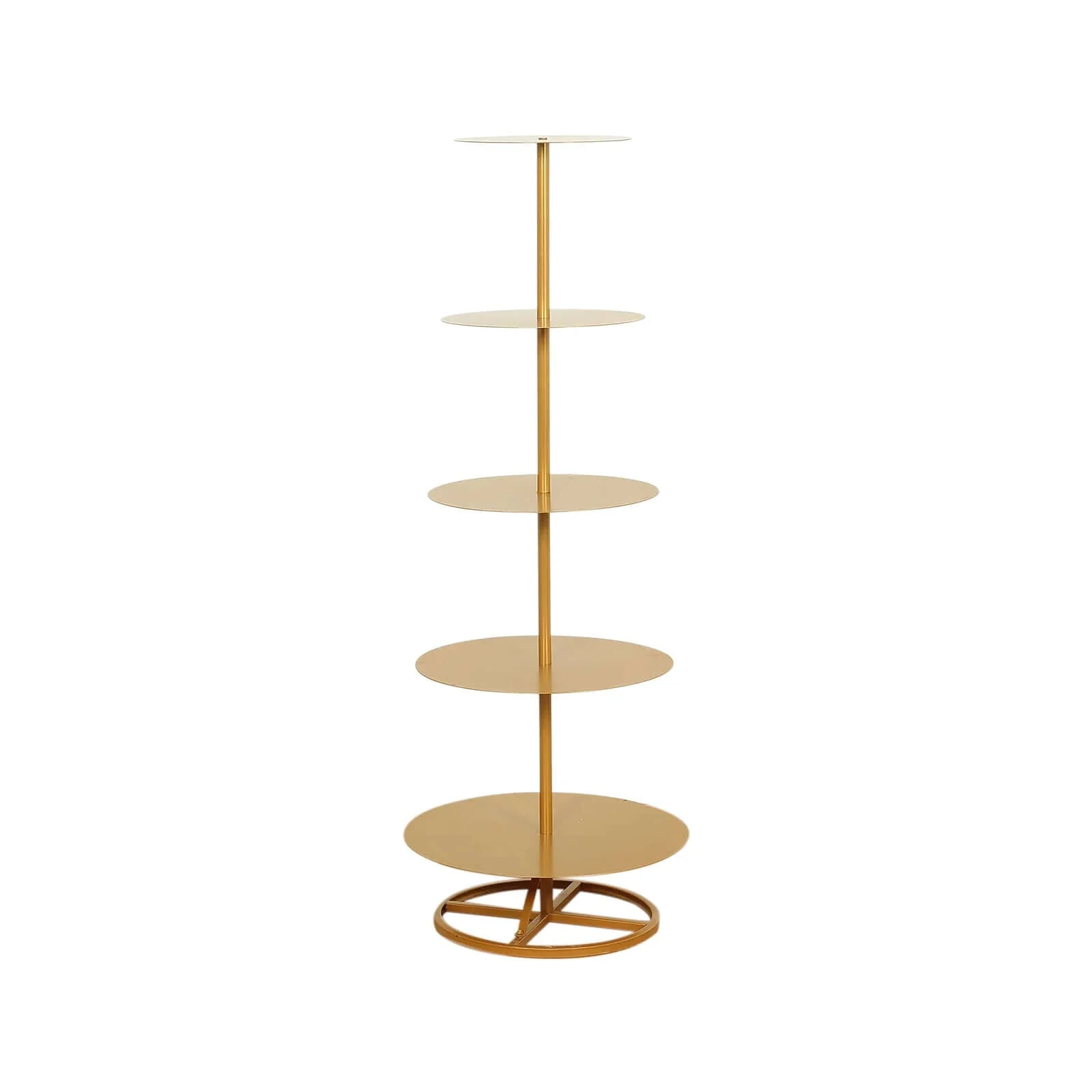 5 Tier Gold Metal Champagne Tower Stand 4.5ft Tall, Round Cupcake Holder Dessert Display Floor Stand - Sturdy Event Centerpiece - Image 8