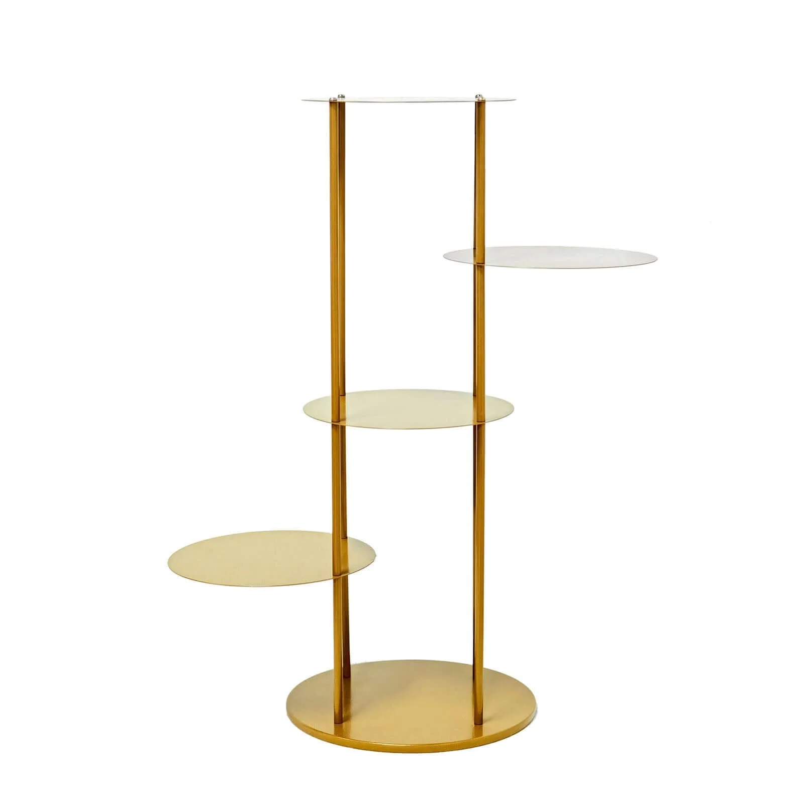 5-Tier Metal Round Cake Stand Centerpiece 2.5ft Gold Pillar Style - Stylish Cupcake Dessert Display Tower Planter Shelf for Baby Showers Birthdays & Upscale Events - Image 7