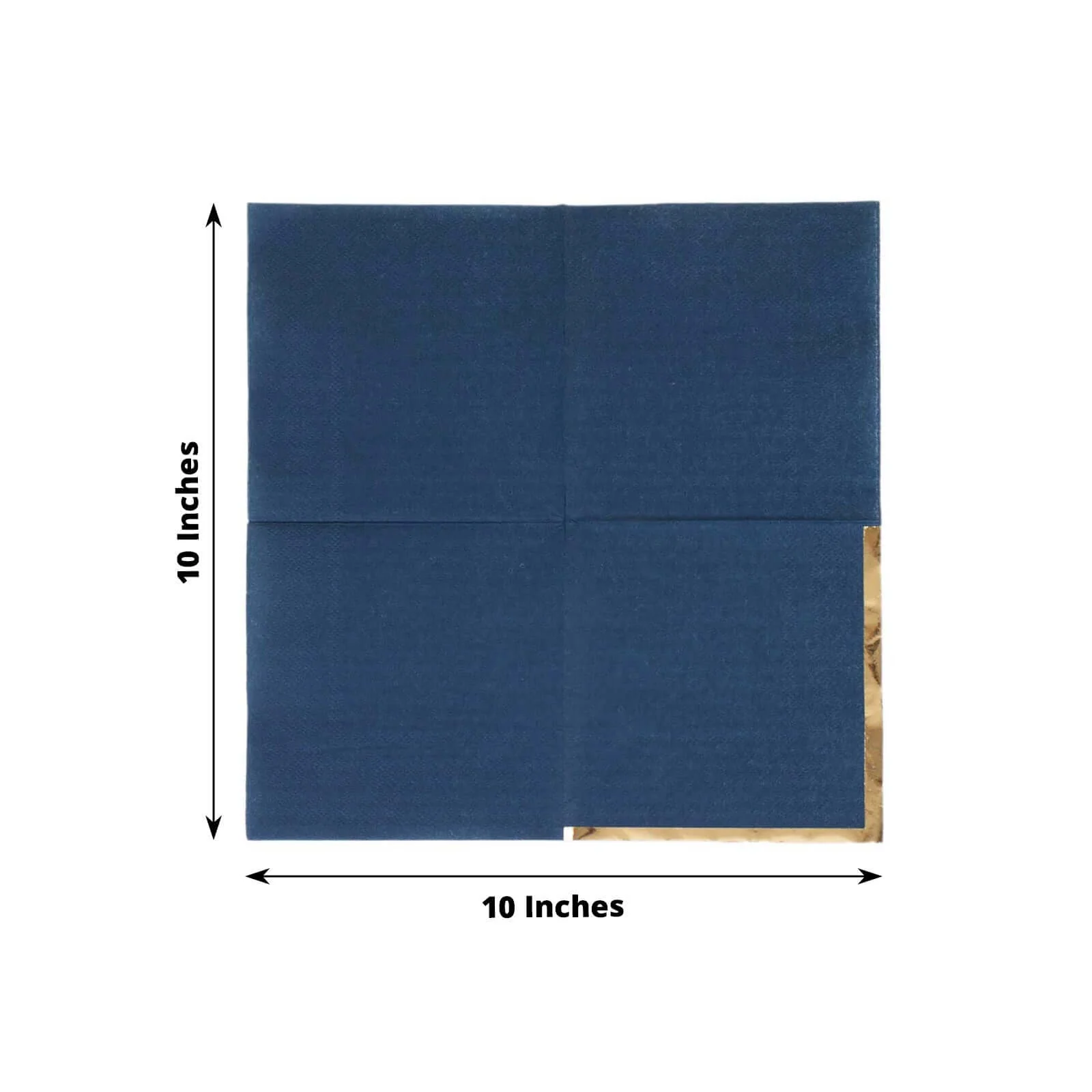 50-Pack Paper Beverage Napkins 2 Ply Navy Blue with Gold Foil Edge 5"x5" - Soft Disposable Cocktail Napkins 18GSM - Image 3