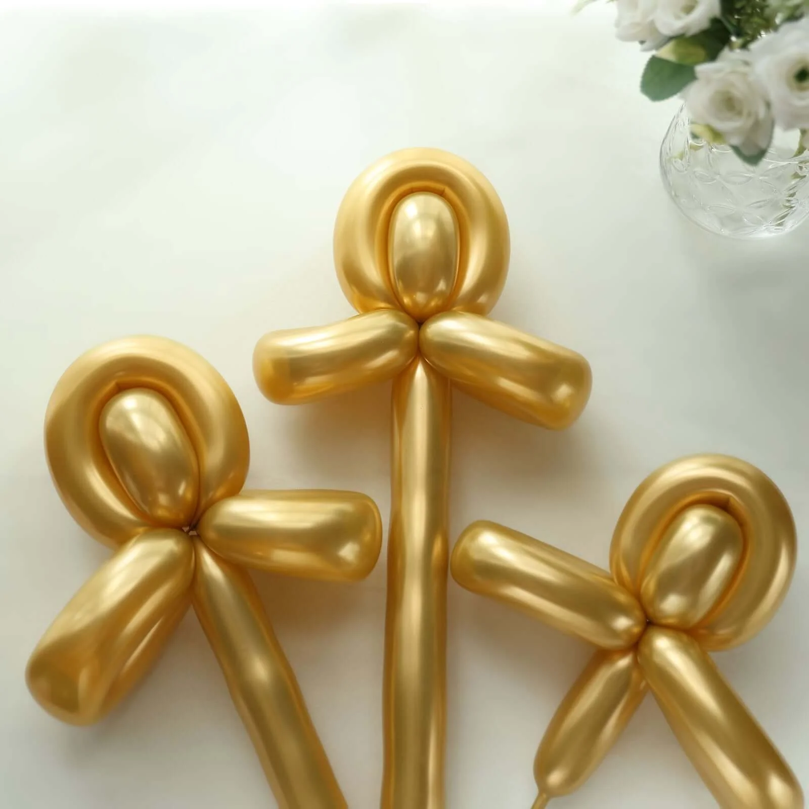 50 Pack Assorted Metallic Gold Long Latex Balloons For Twisting Magic, Animal Modelling Party Balloons - Image 8