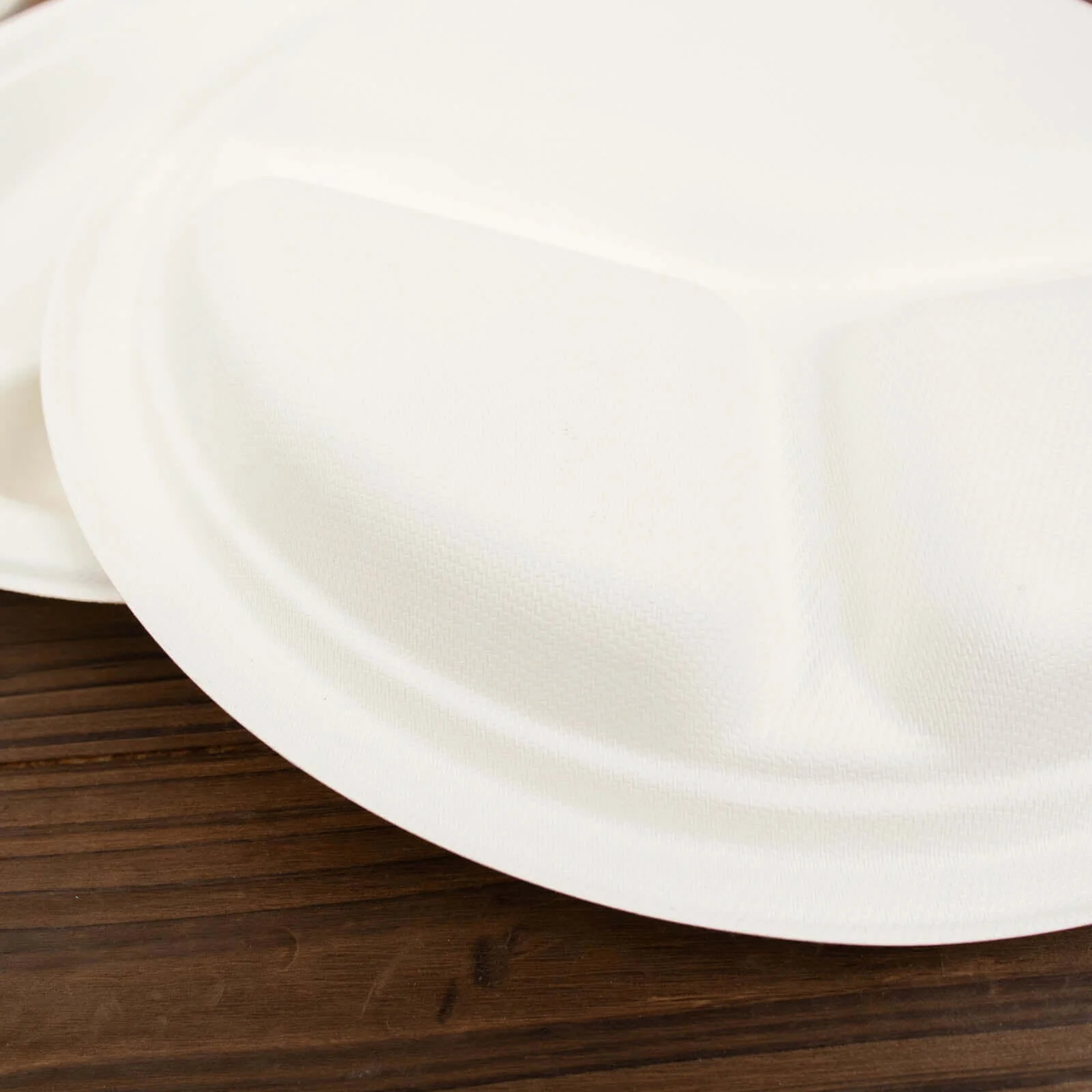 50-Pack Bagasse Round Dinner Plates 10" White with 3-Compartments - Eco Friendly Disposable Sugarcane Divided Plates for Meal Prep & Portion Control - Image 13