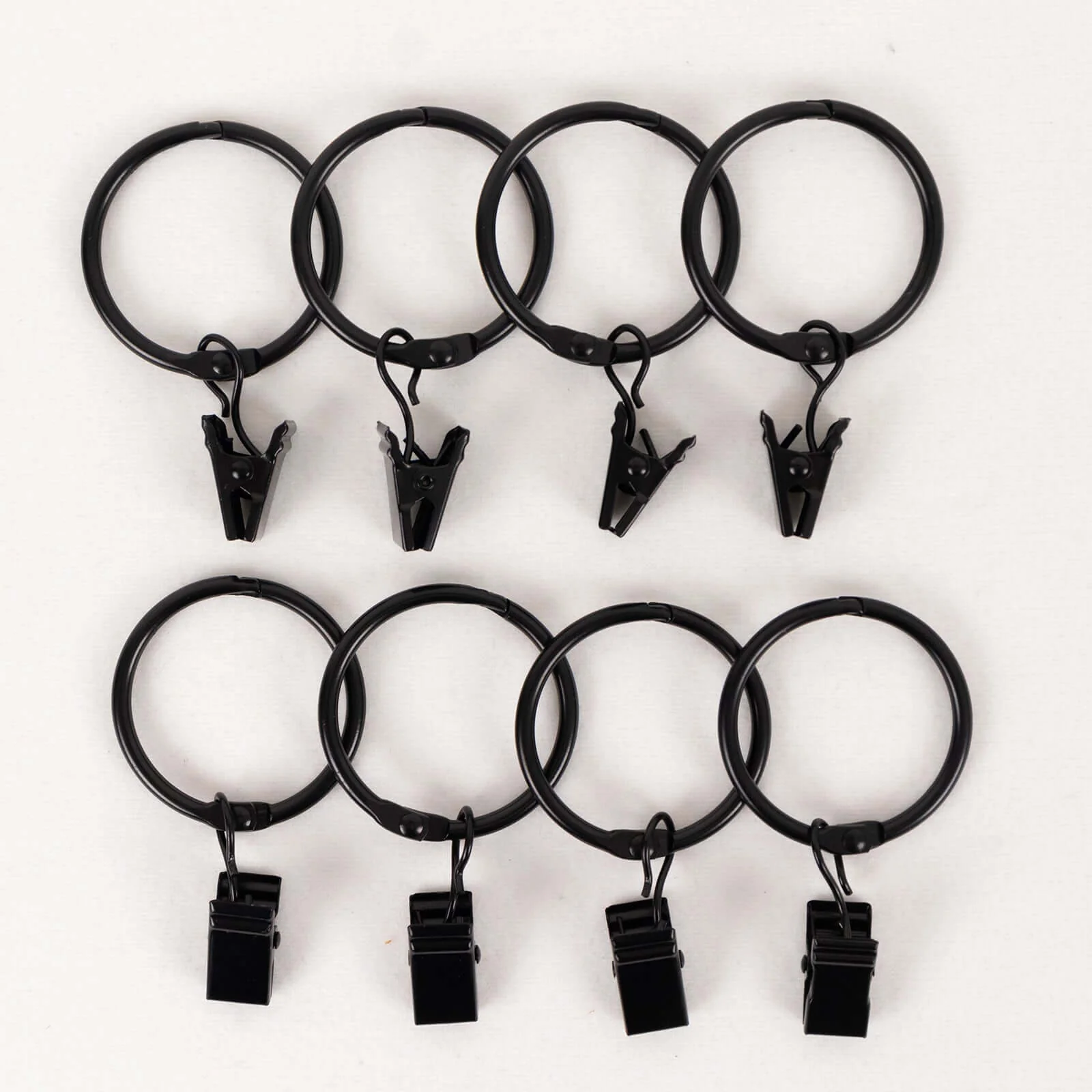 50 Pack Black Metal Openable Drapery Curtain Rings with Clips, Heavy Duty Rustproof Backdrop Clip Hangers - 1.5" - Image 7